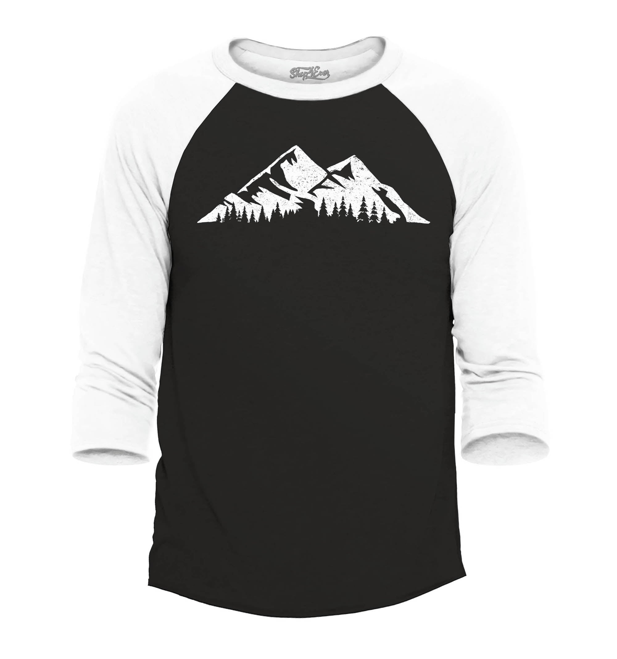 Mountains Scenery Nature Wildlife Raglan Baseball Shirt