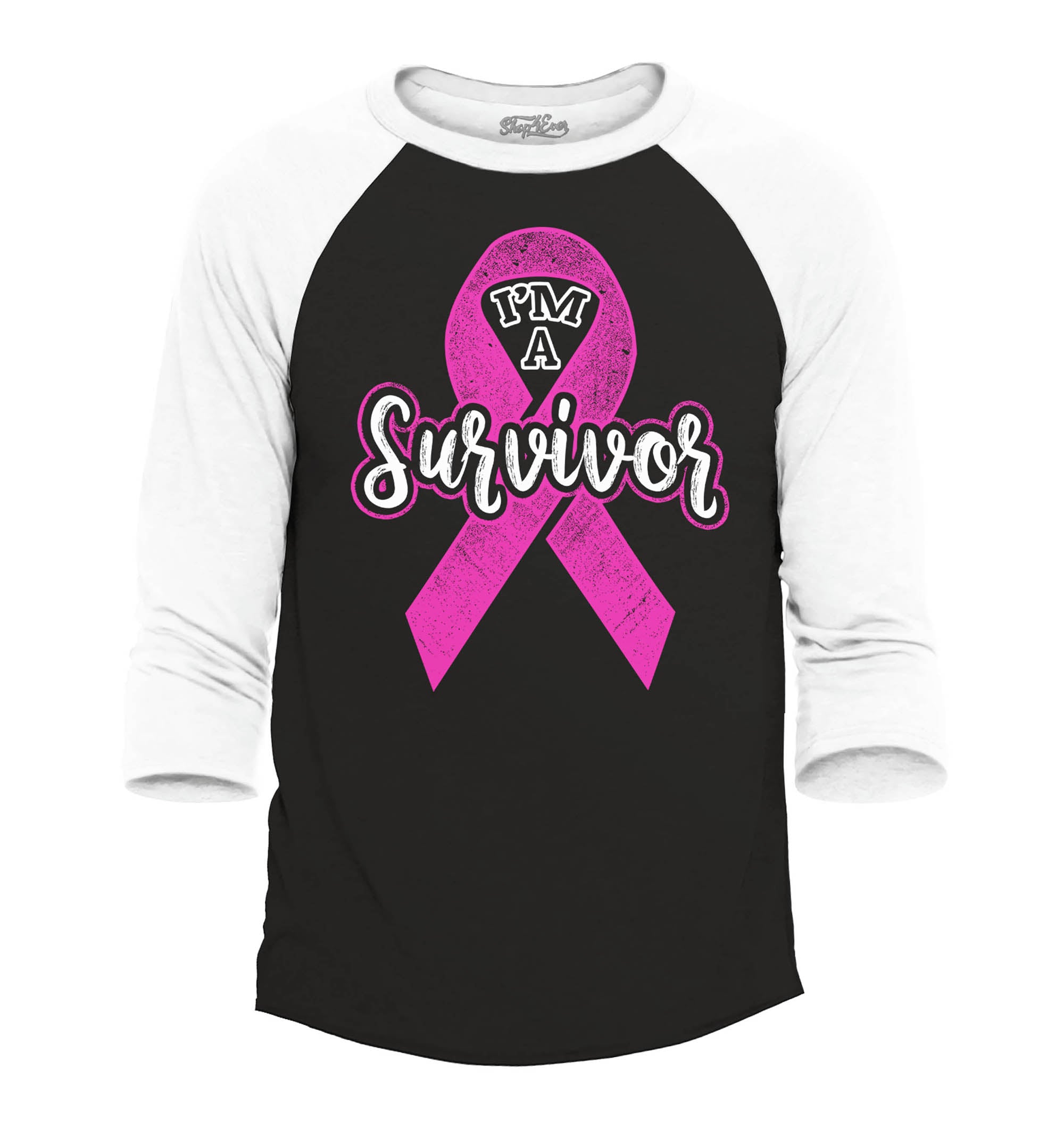 I'm A Survivor Breast Cancer Awareness Raglan Baseball Shirt