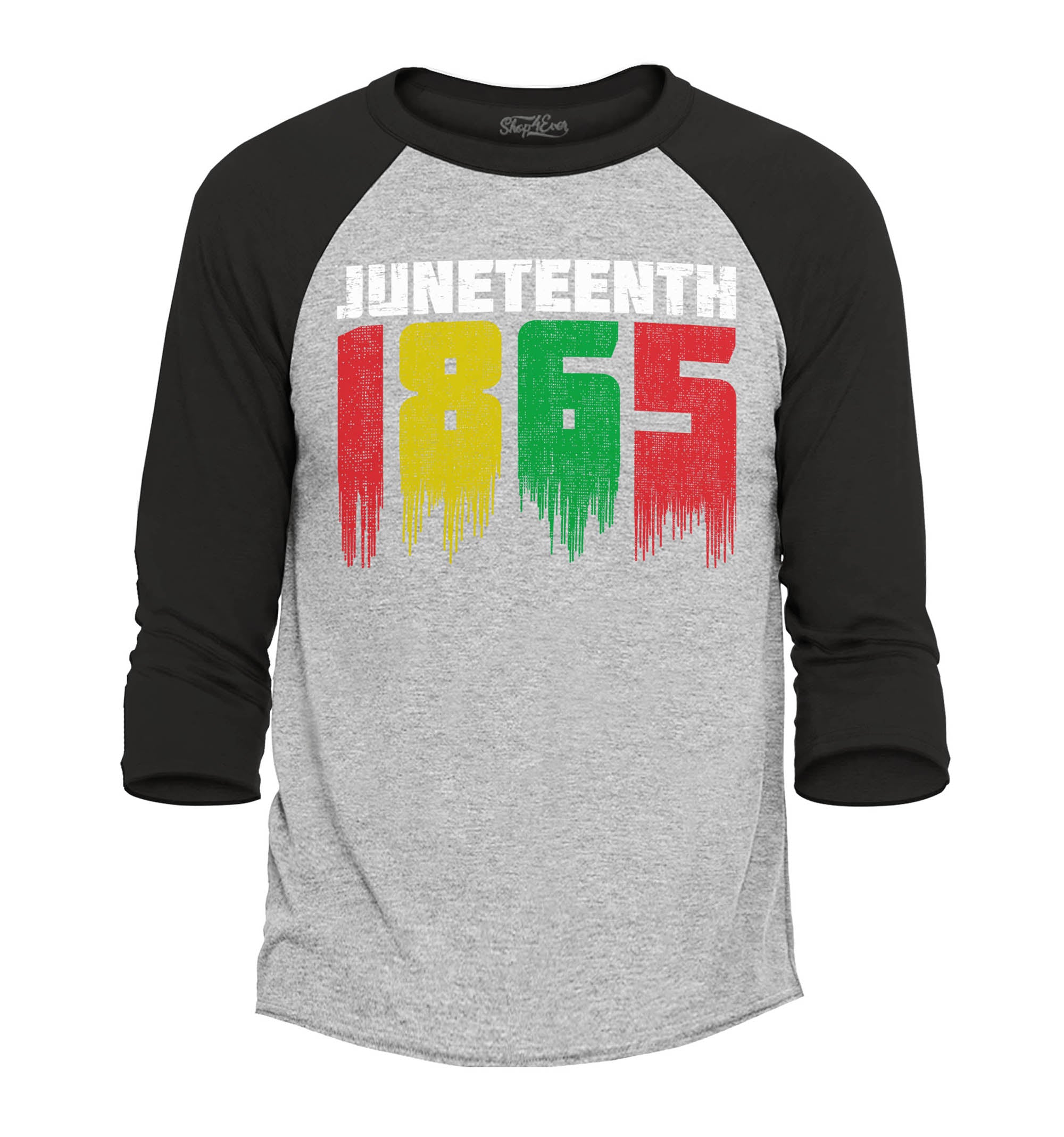 Juneteenth 1865 Dripping June 19th Raglan Baseball Shirt