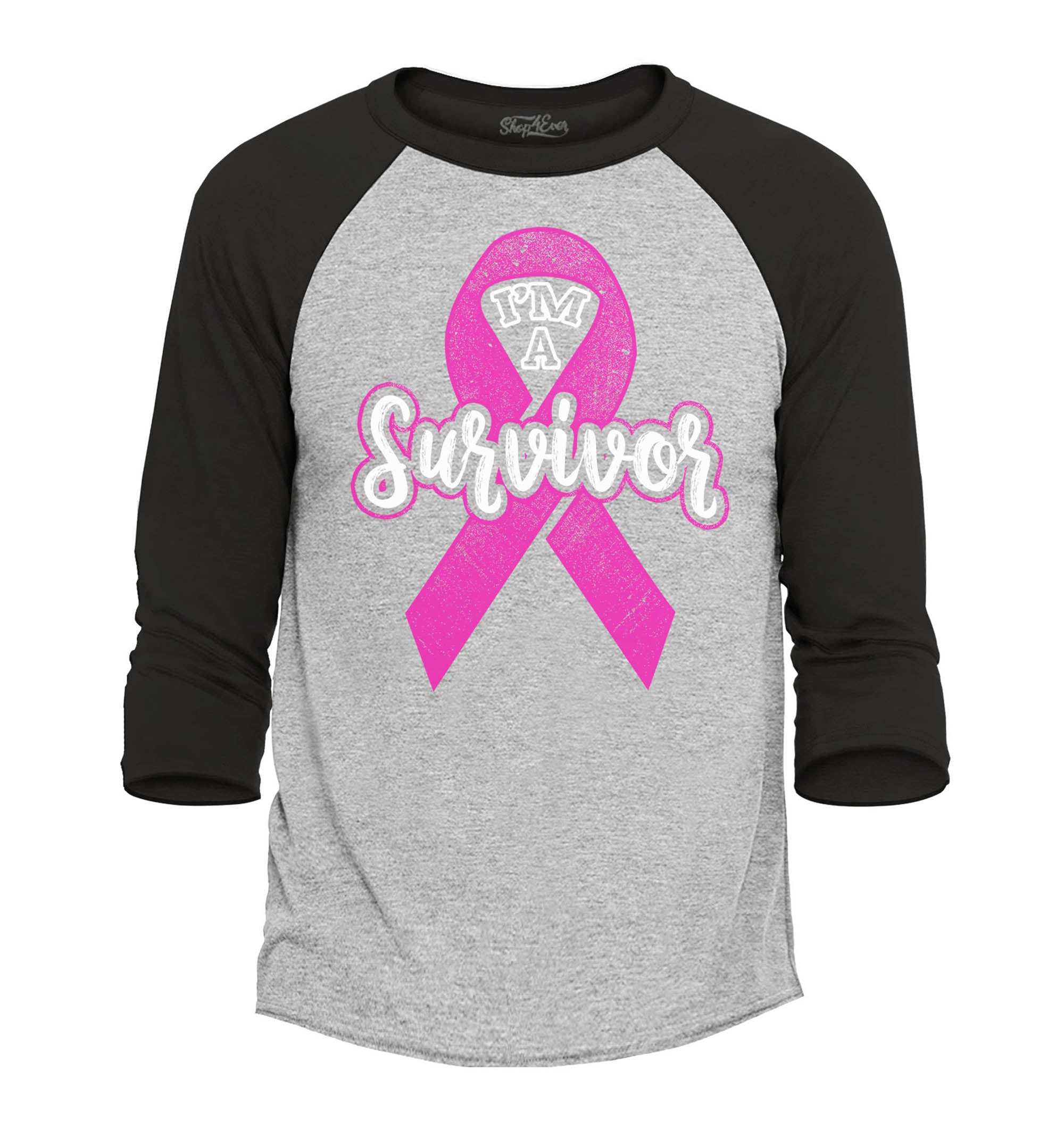 I'm A Survivor Breast Cancer Awareness Raglan Baseball Shirt