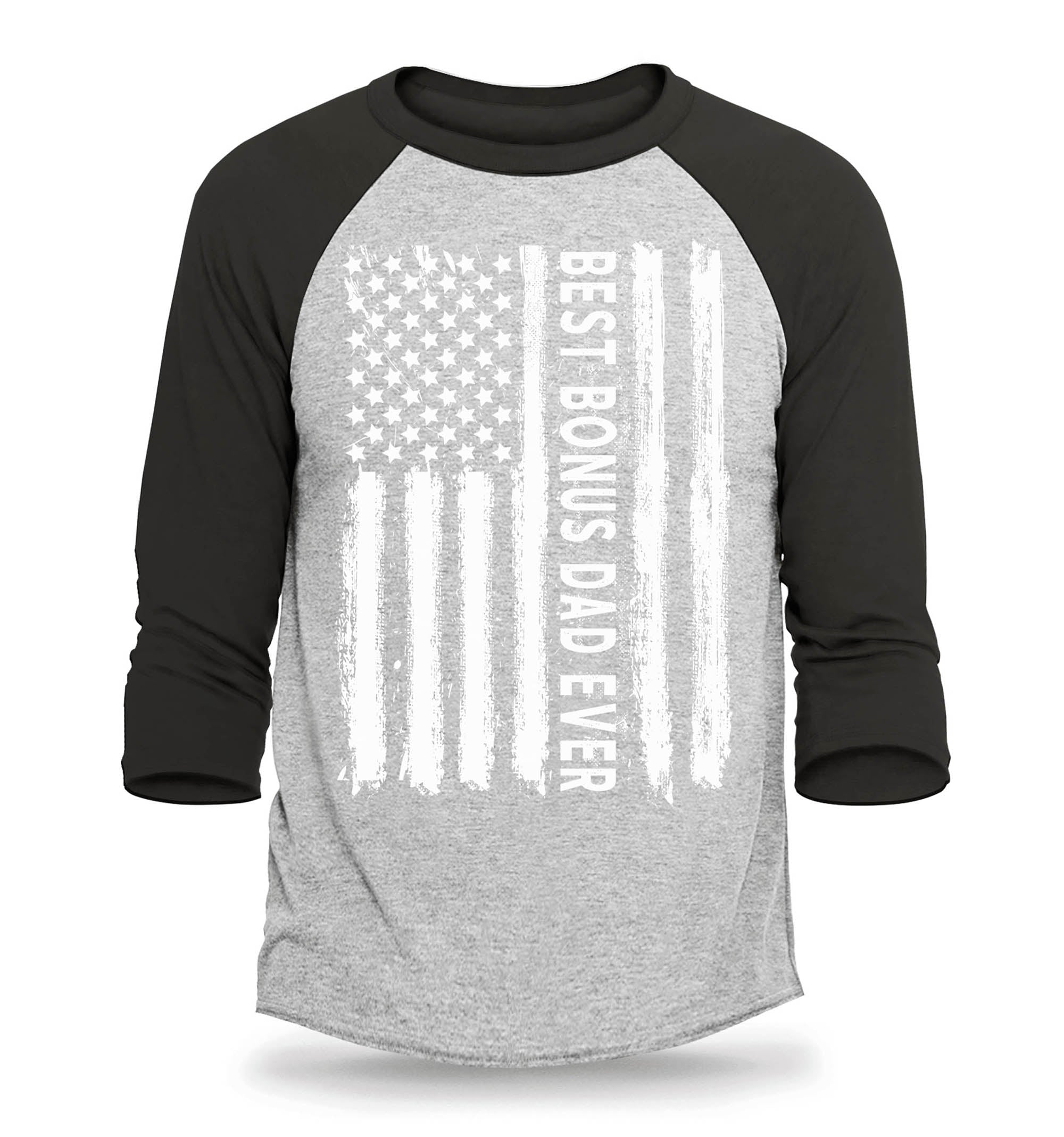 Best Bonus Dad Ever Stepdad Gift Raglan Baseball Shirt