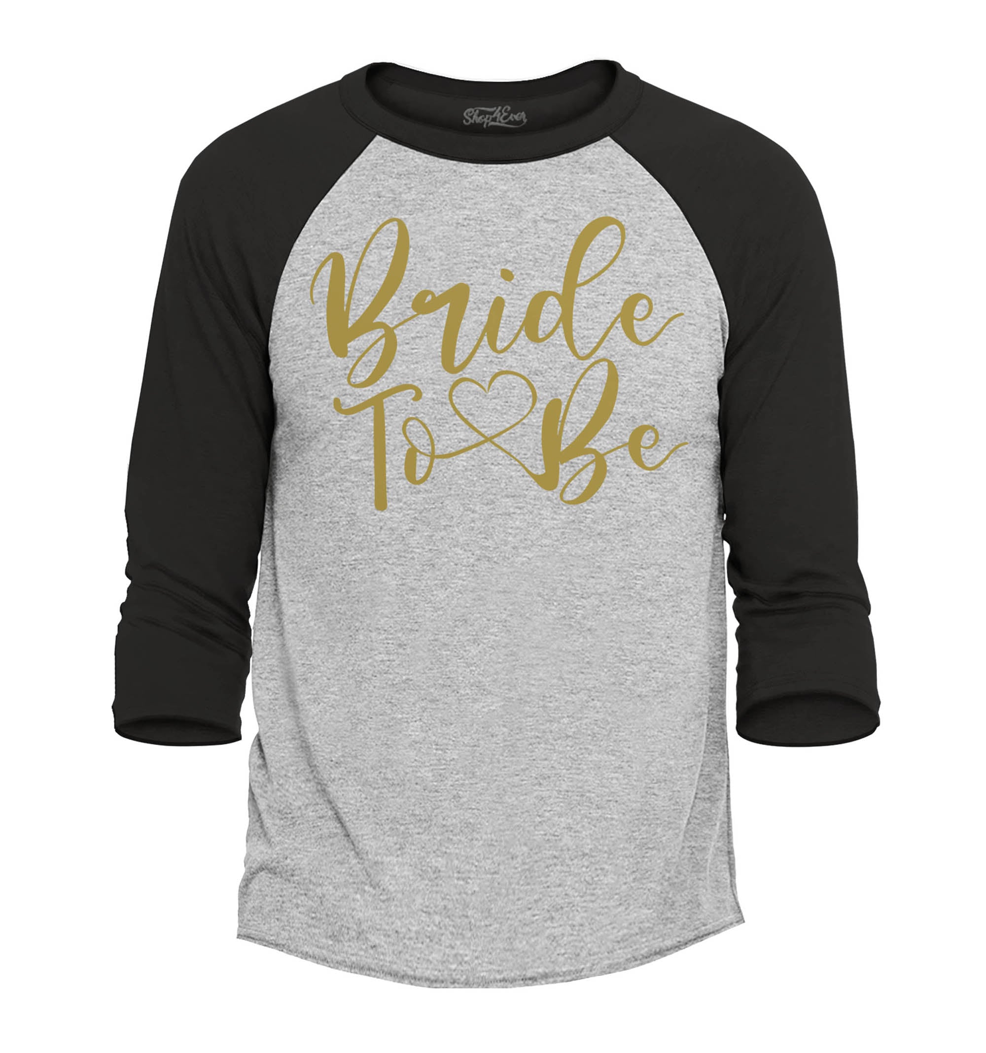 Bride to Be Gold Wedding Raglan Baseball Shirt