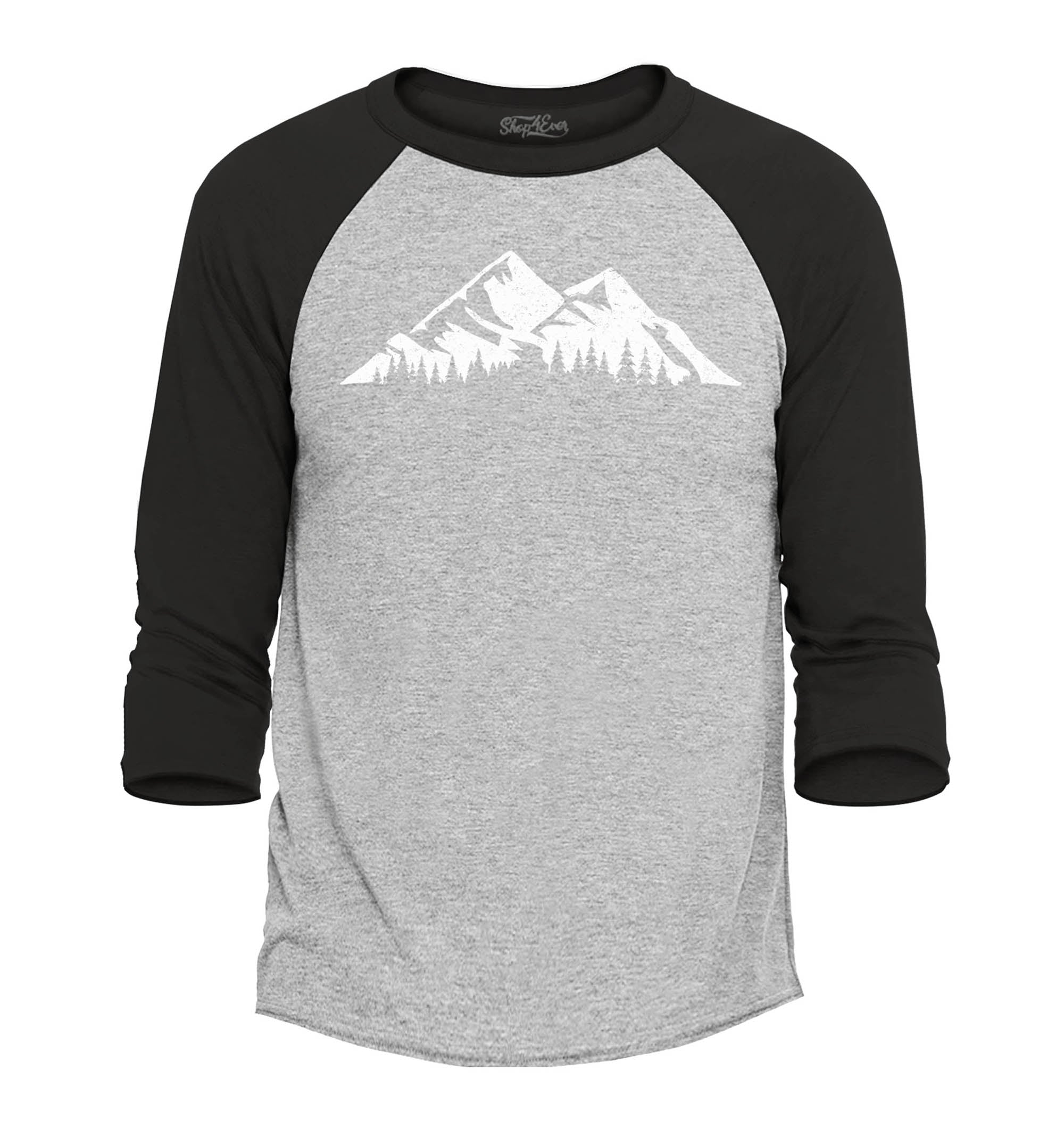 Mountains Scenery Nature Wildlife Raglan Baseball Shirt
