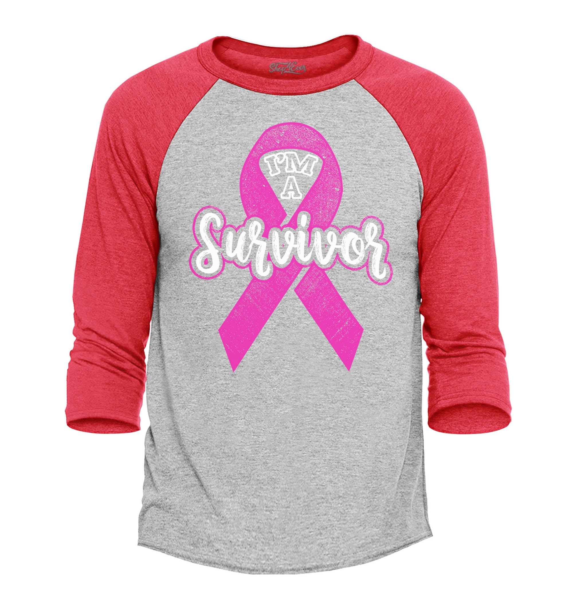 I'm A Survivor Breast Cancer Awareness Raglan Baseball Shirt