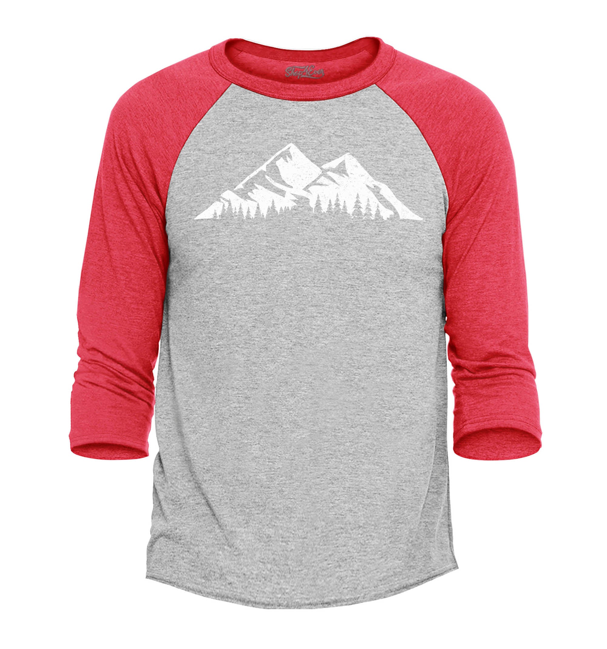 Mountains Scenery Nature Wildlife Raglan Baseball Shirt