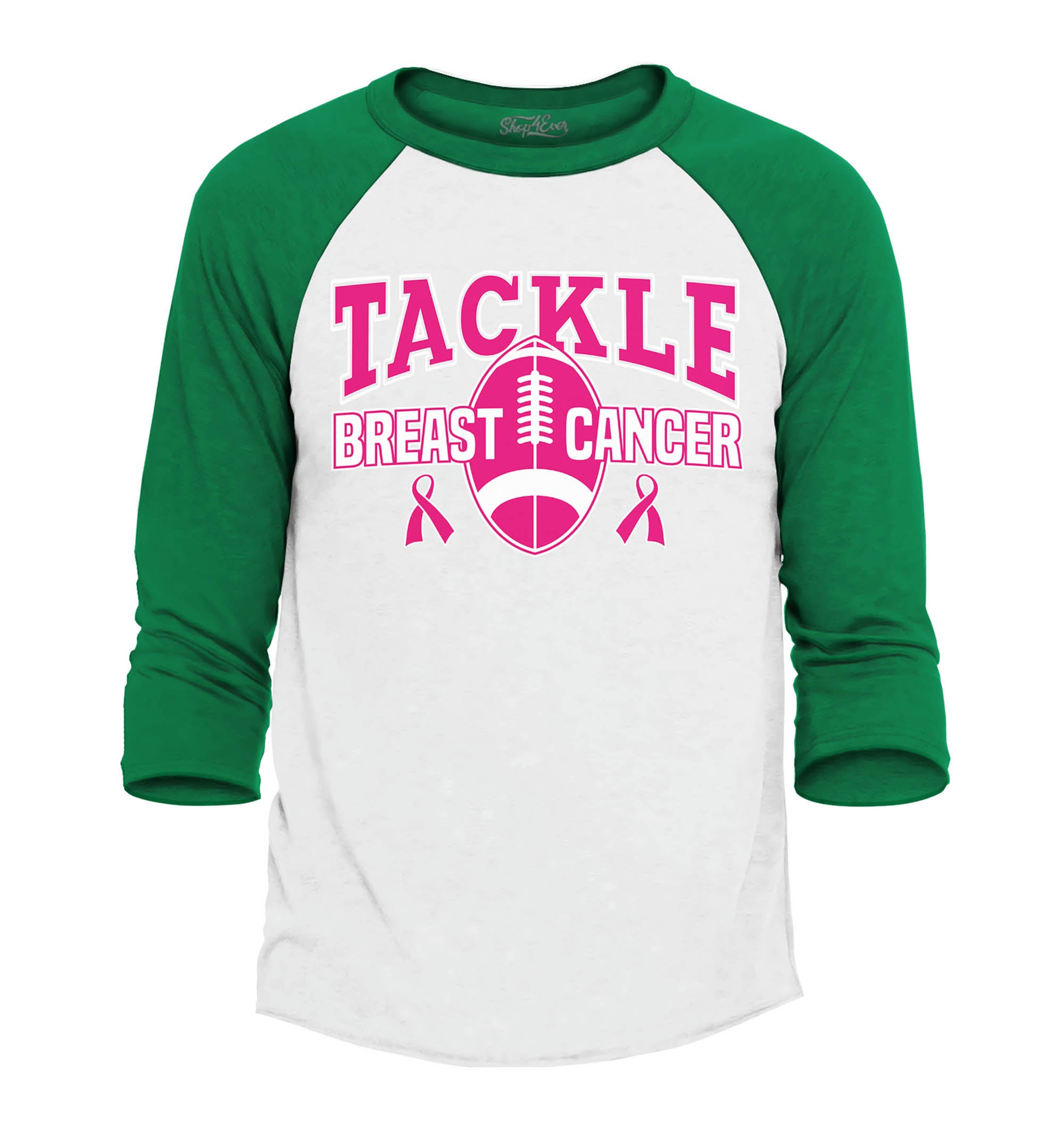 Tackle Breast Cancer Baseball Shirt Support Awareness Raglan Baseball Shirt