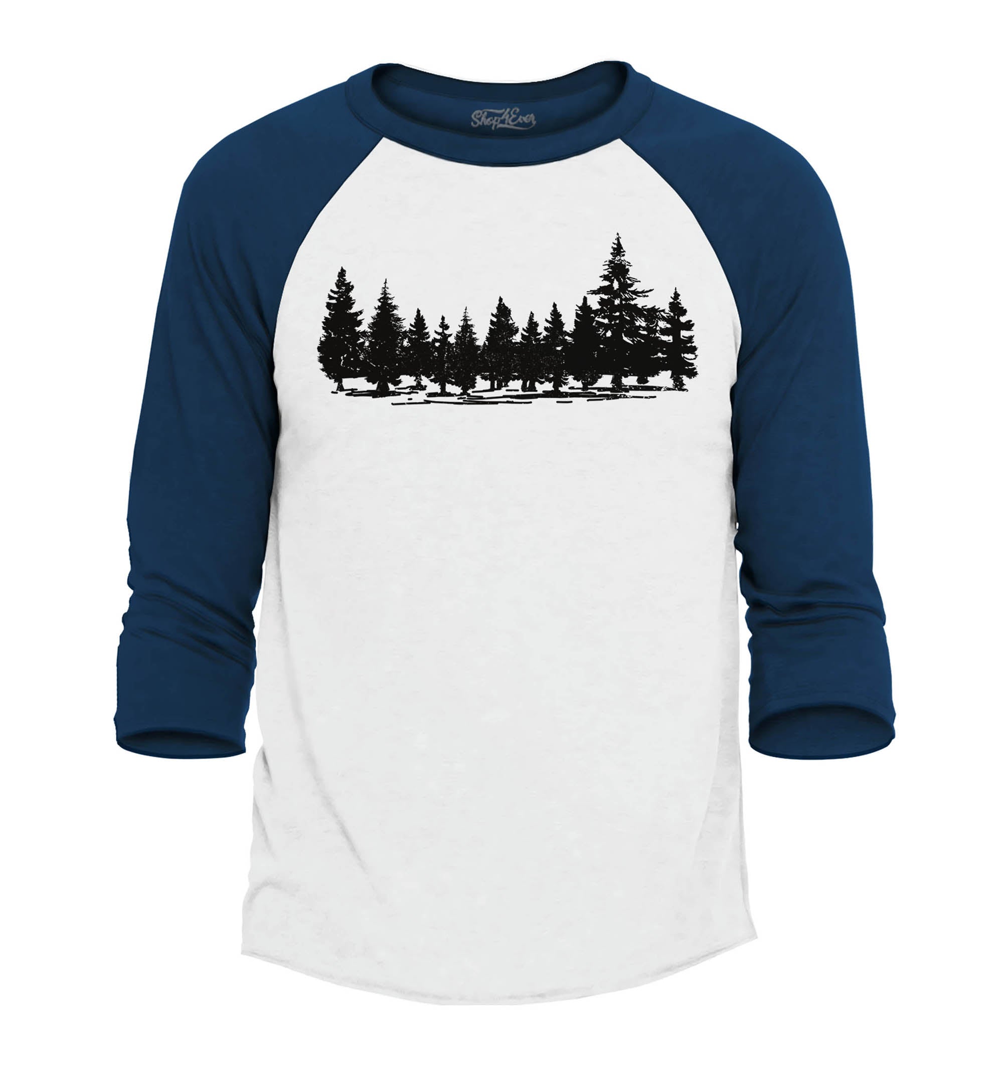 Forest Trees Nature Mountains Wildlife Raglan Baseball Shirt