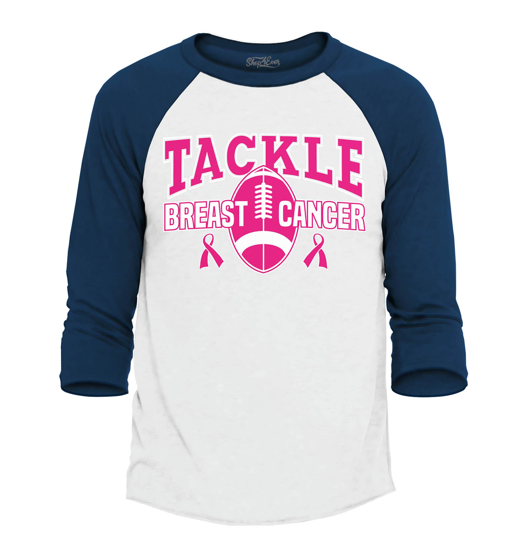 Tackle Breast Cancer Baseball Shirt Support Awareness Raglan Baseball Shirt