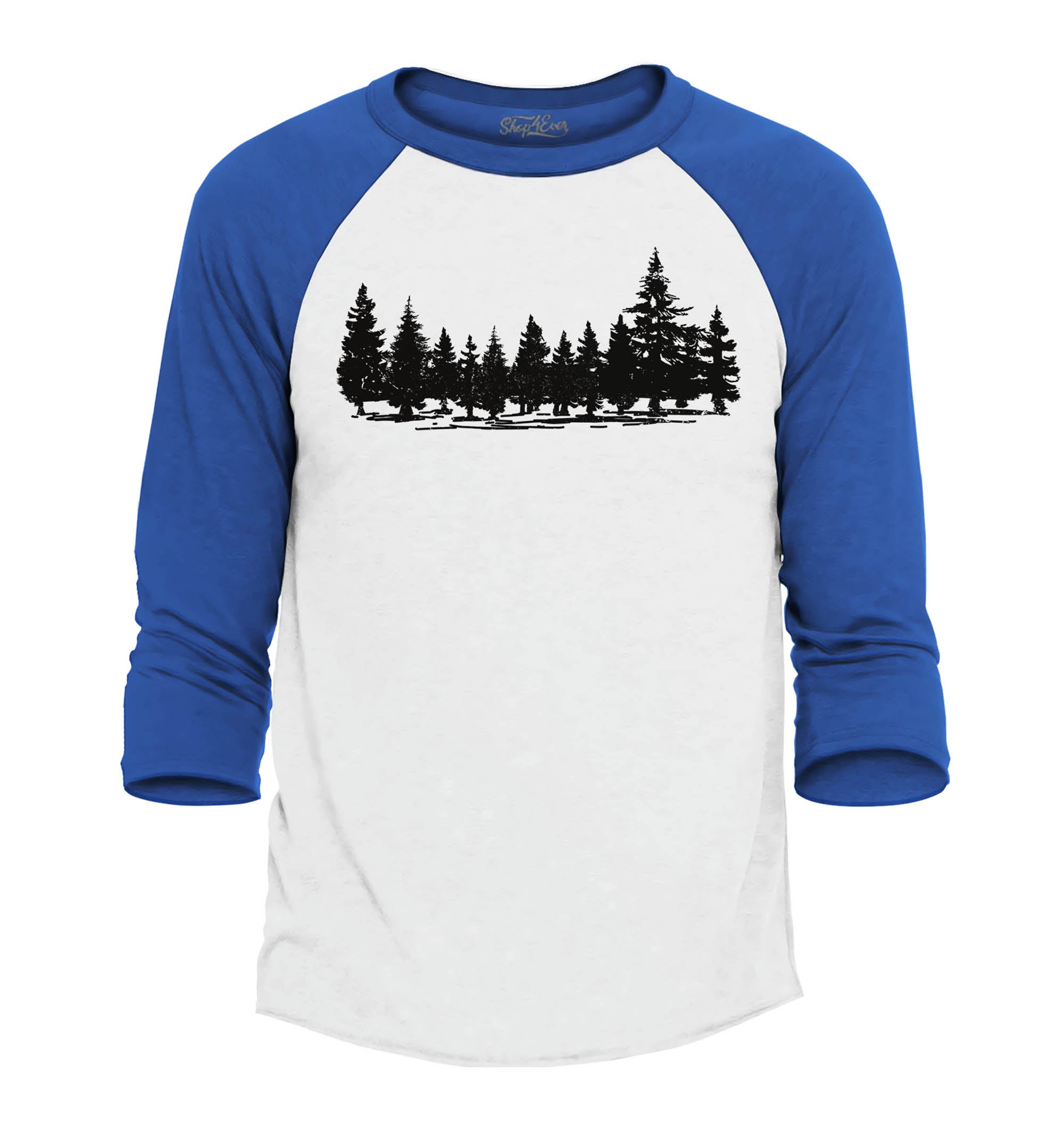 Forest Trees Nature Mountains Wildlife Raglan Baseball Shirt