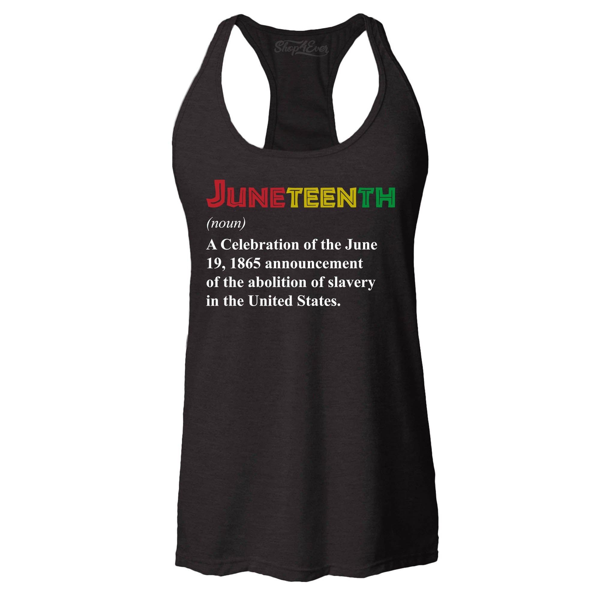Juneteenth Definition June 19th 1865 Women's Racerback Tank Top Slim Fit