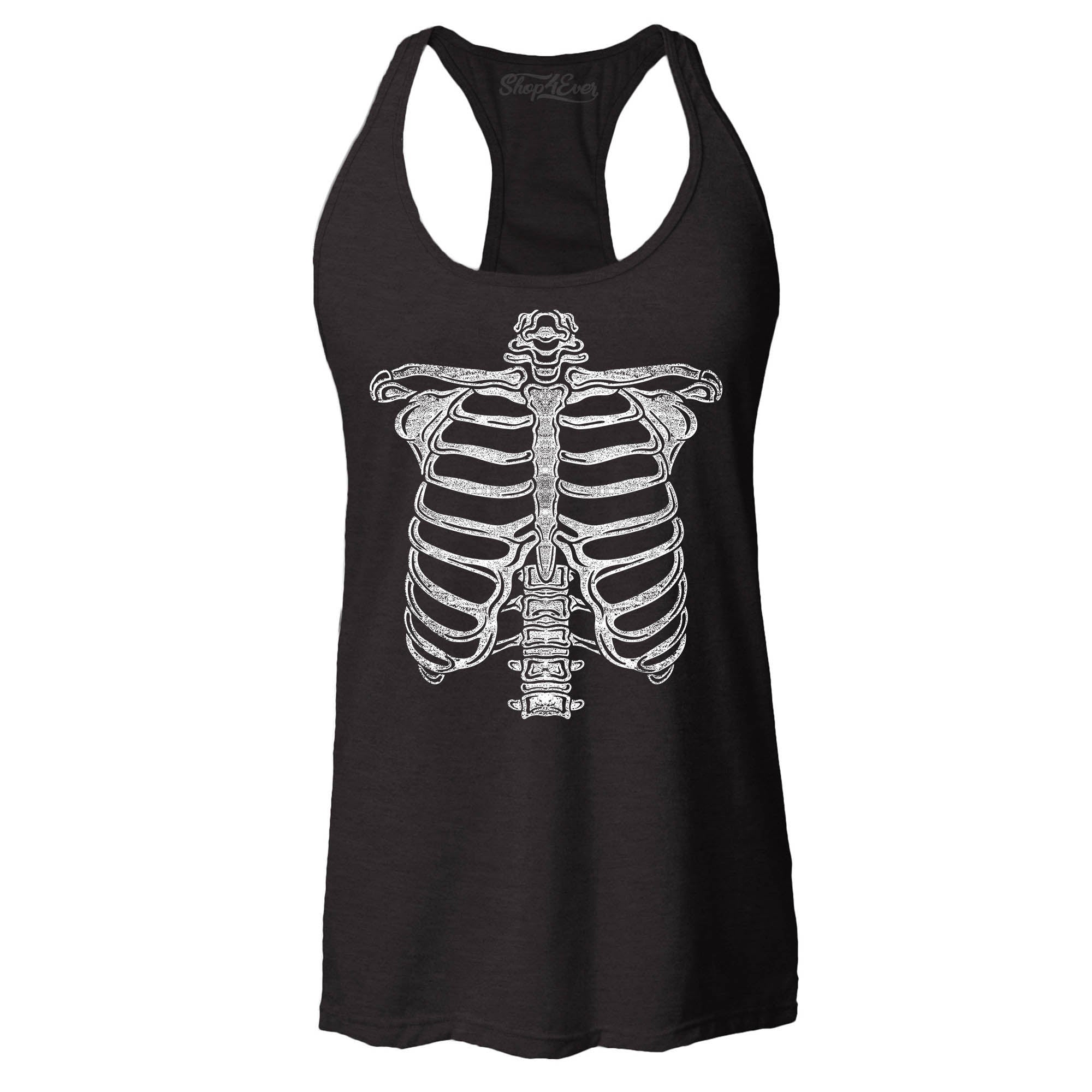 Skeleton Ribcage Women's Racerback Tank Top Slim Fit