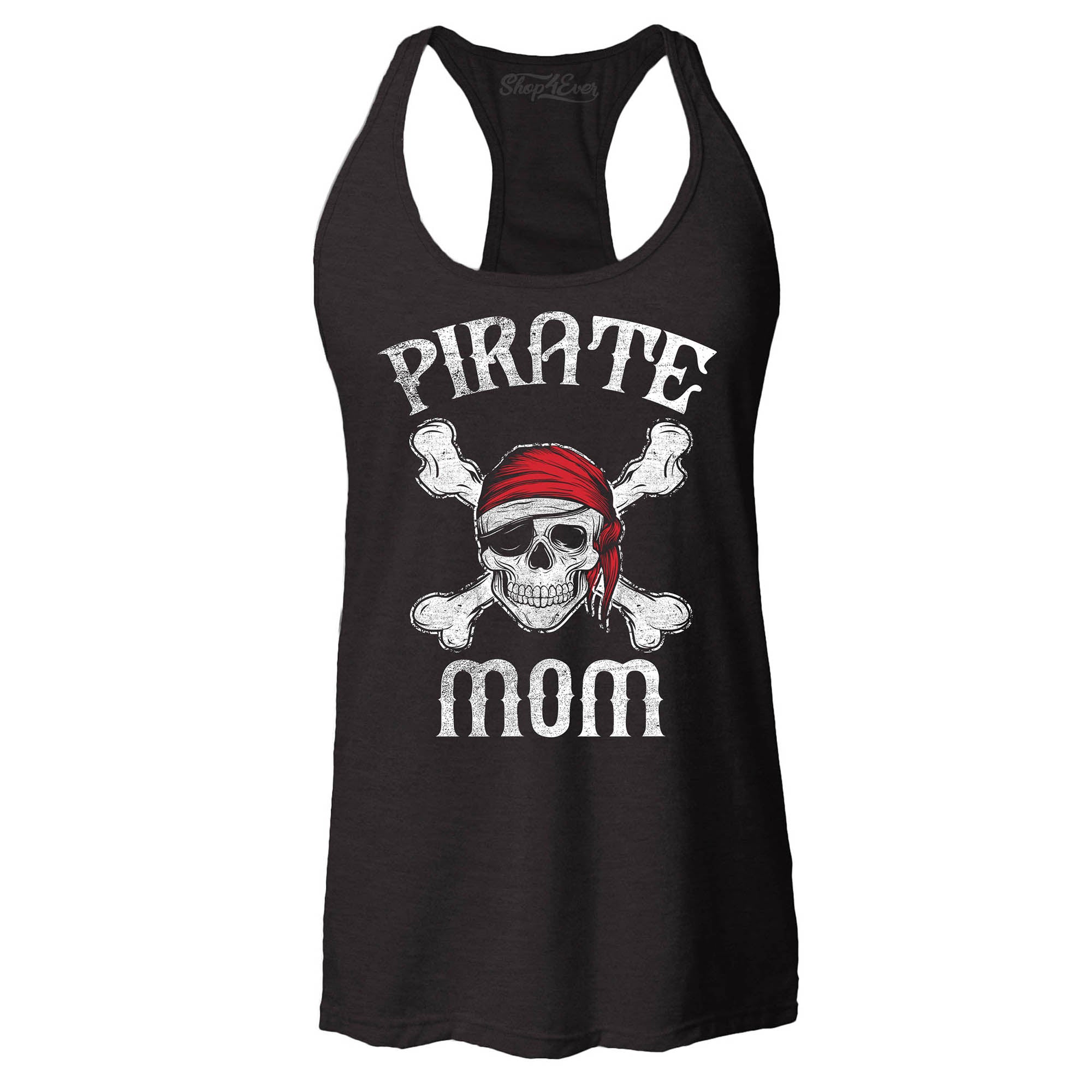 Pirate Mom Skull Women's Racerback Tank Top Slim Fit