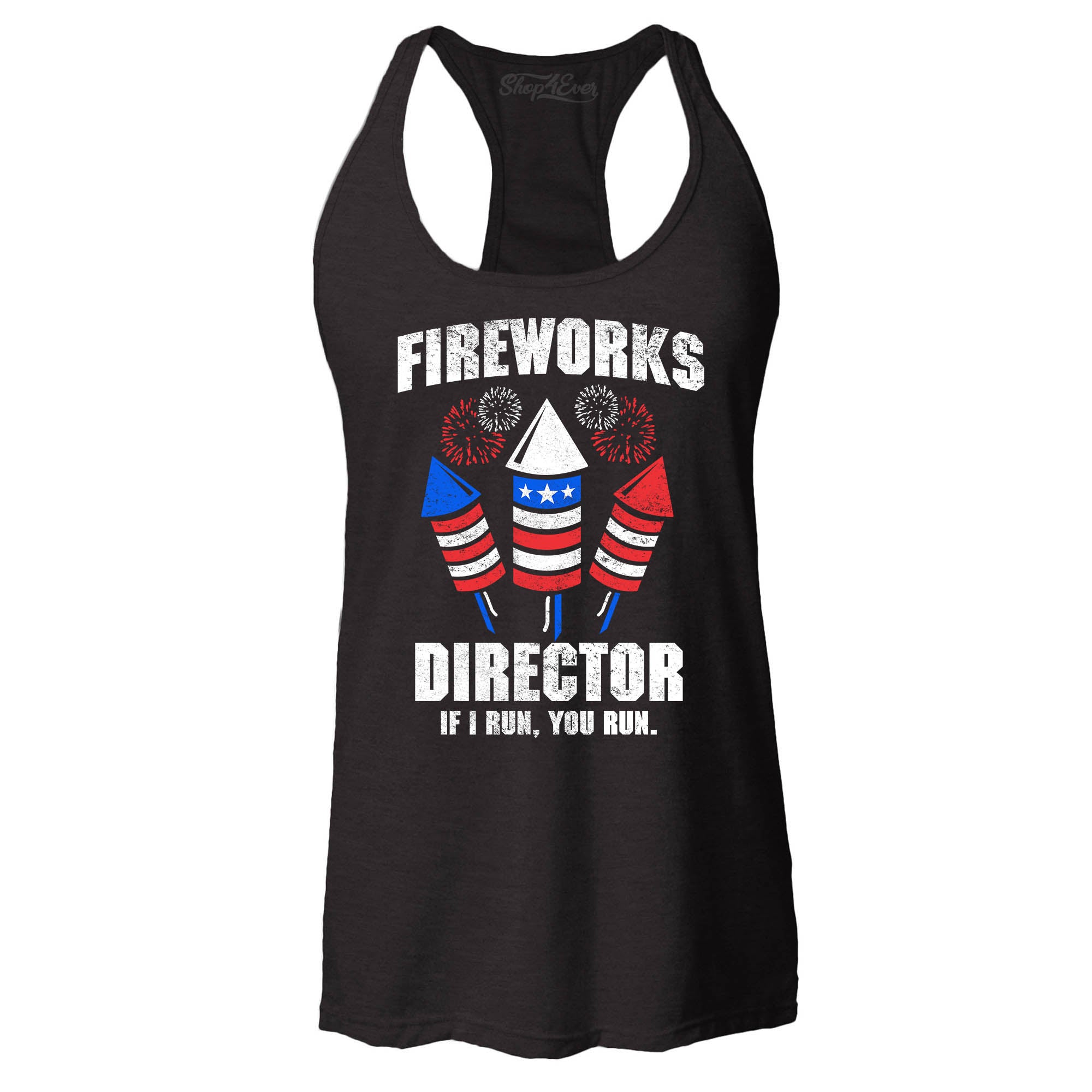 Fireworks Director 4th of July Women's Racerback Tank Top Slim Fit