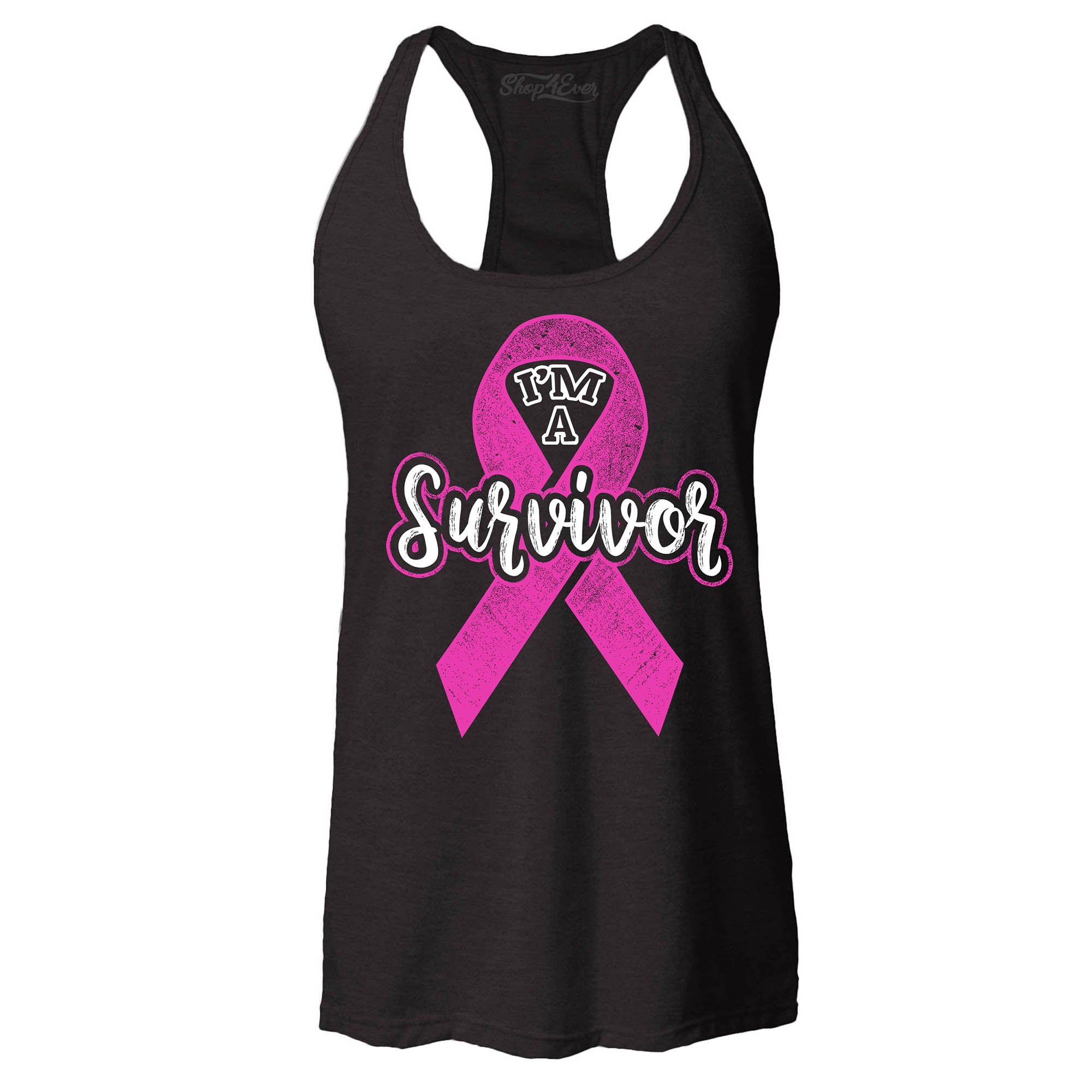 I'm A Survivor Breast Cancer Awareness Women's Racerback Tank Top Slim Fit