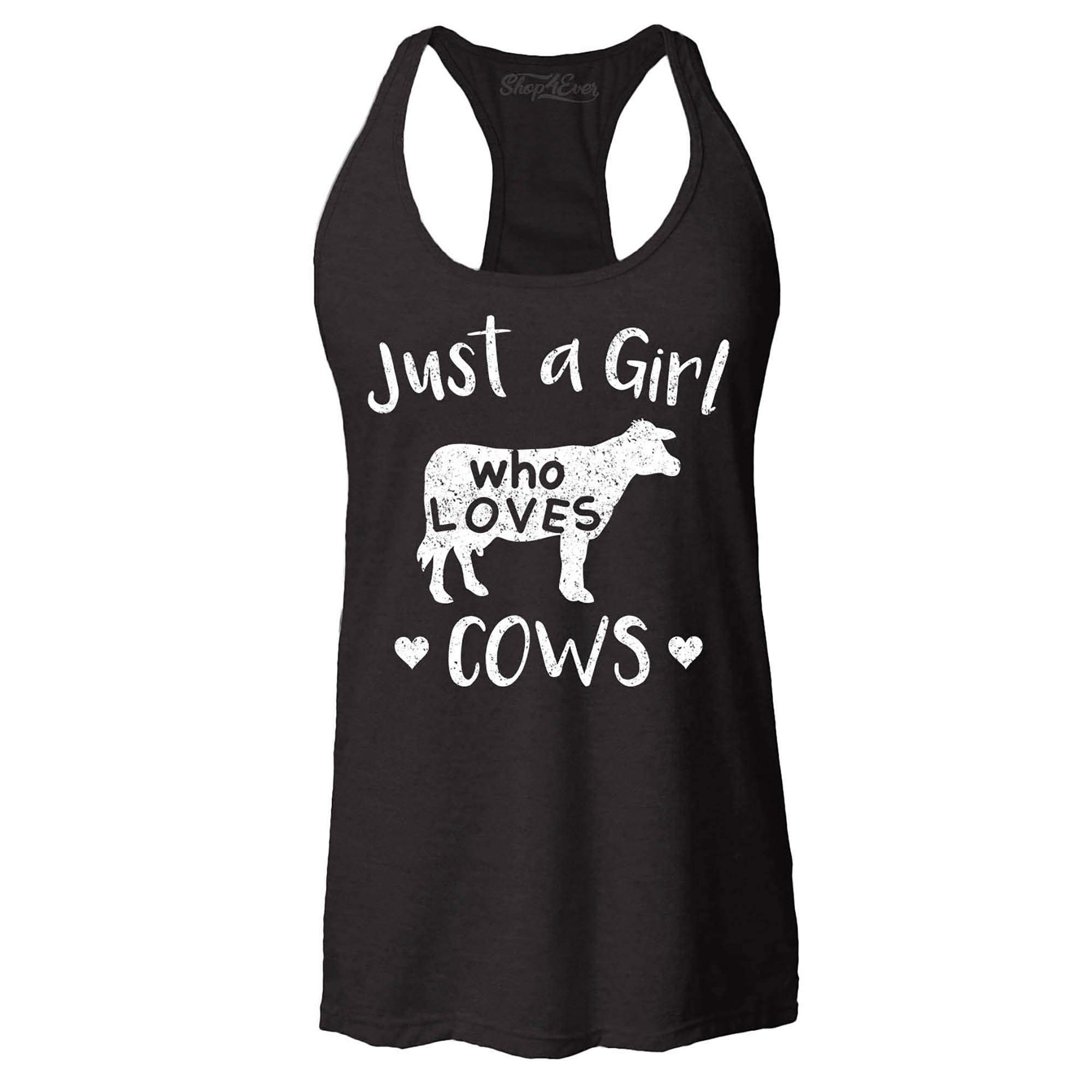 Just A Girl Who Loves Cows Women's Racerback Tank Top Slim Fit