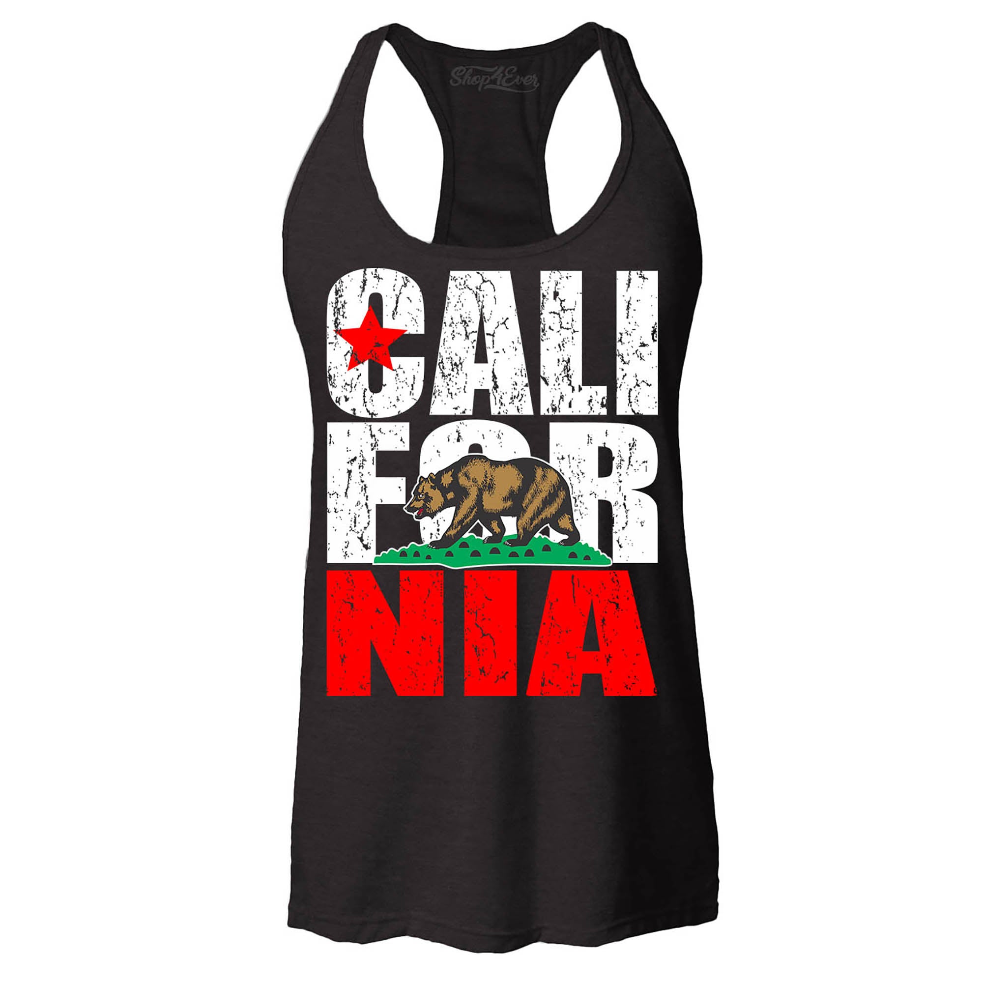 California State Flag Bear Women's Racerback Tank Top