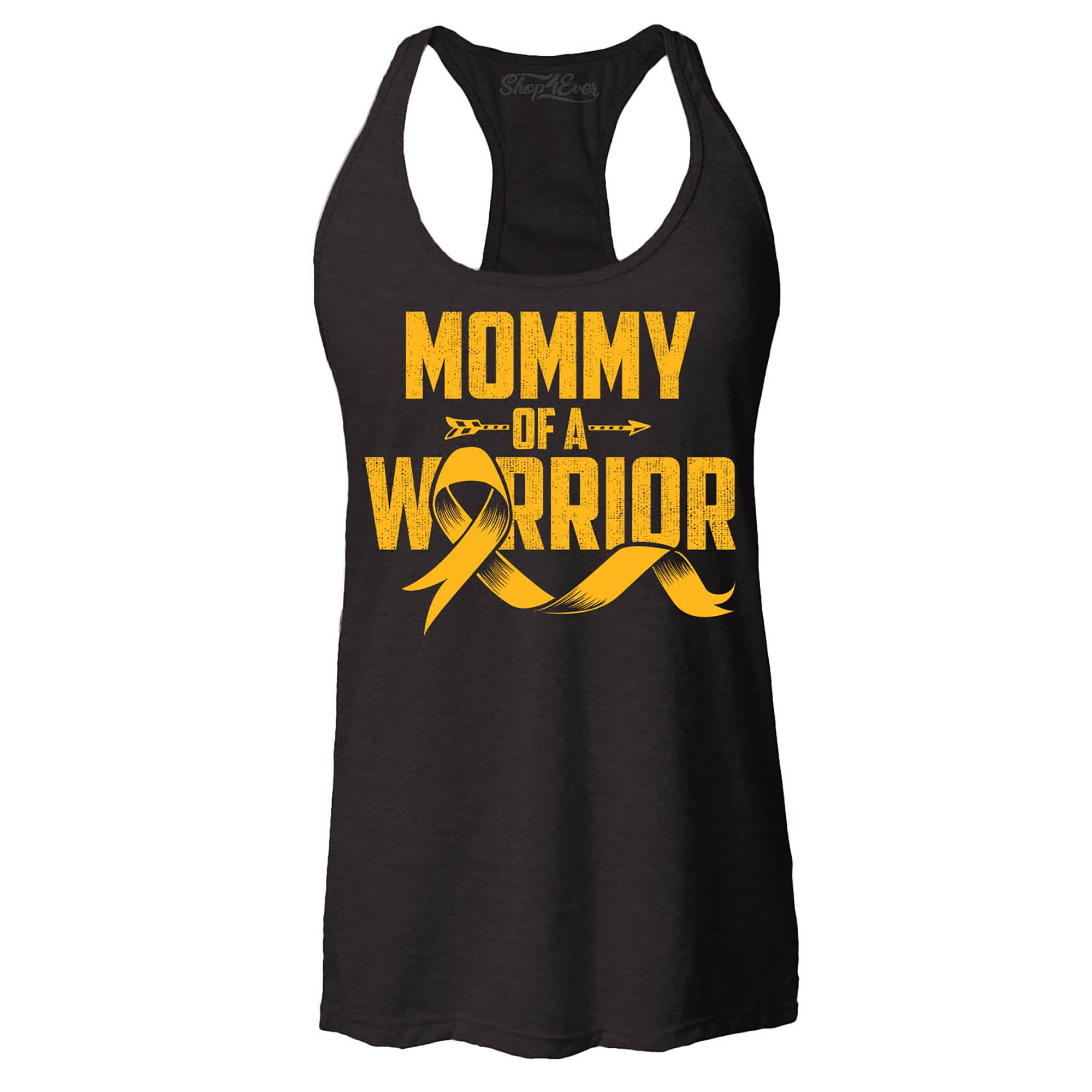 Mommy of a Warrior Childhood Cancer Awareness Women's Racerback Tank Top Slim Fit