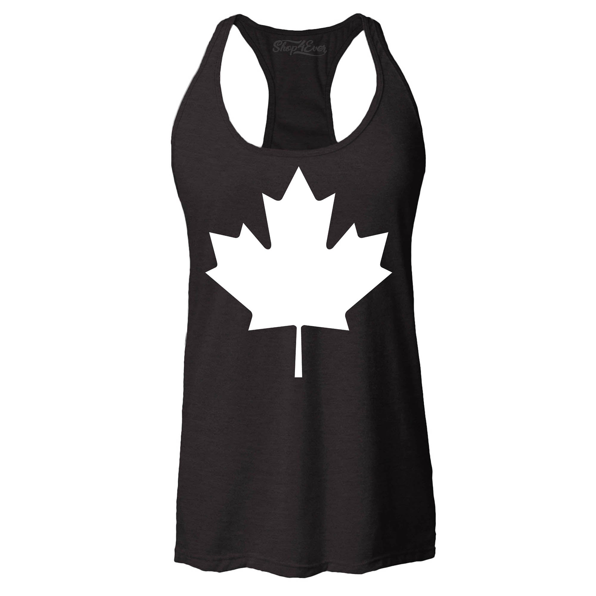 Canada White Maples Leaf Women's Racerback Tank Top Slim FIT
