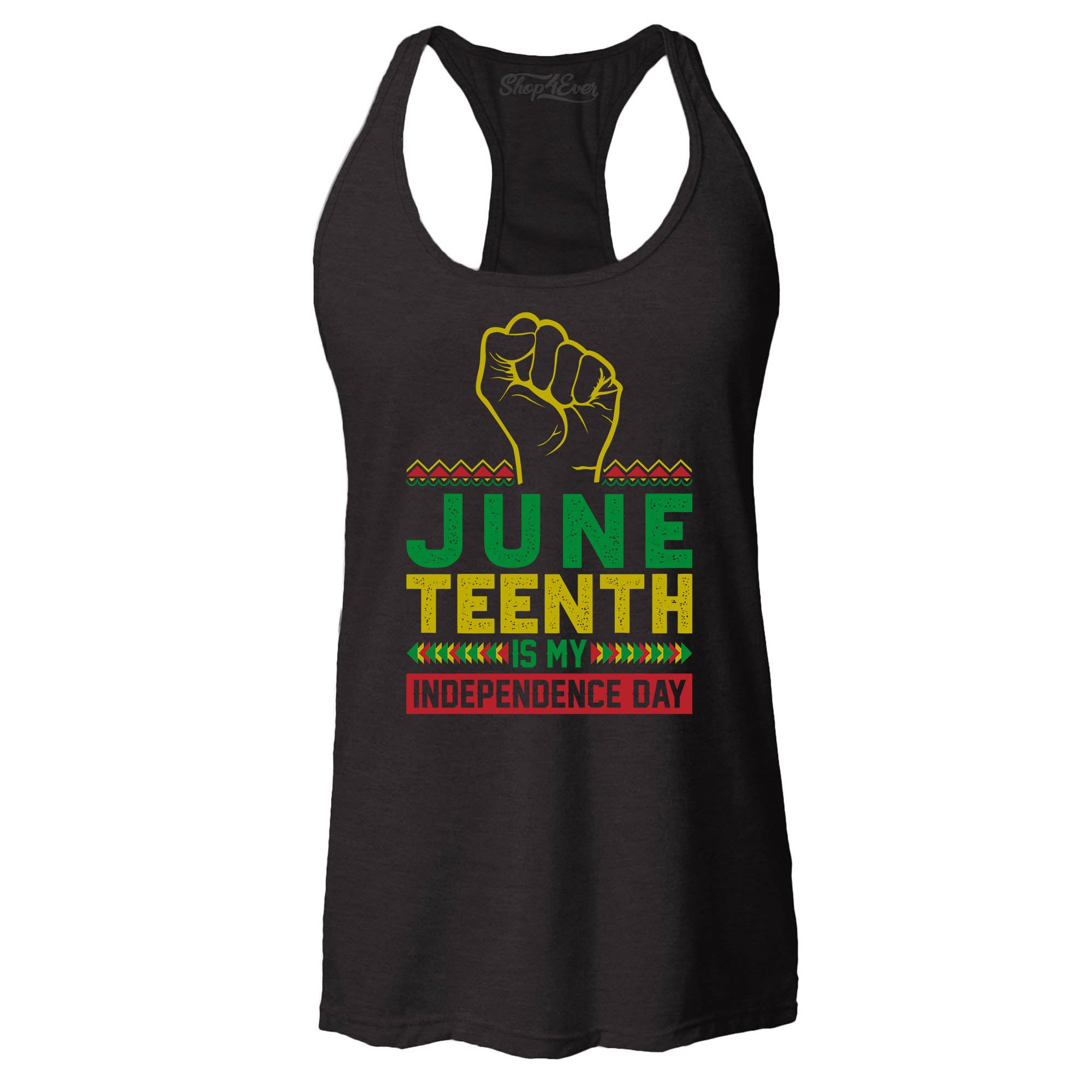 Juneteenth is My Independence Day June 19th 1865 Women's Racerback Tank Top Slim Fit
