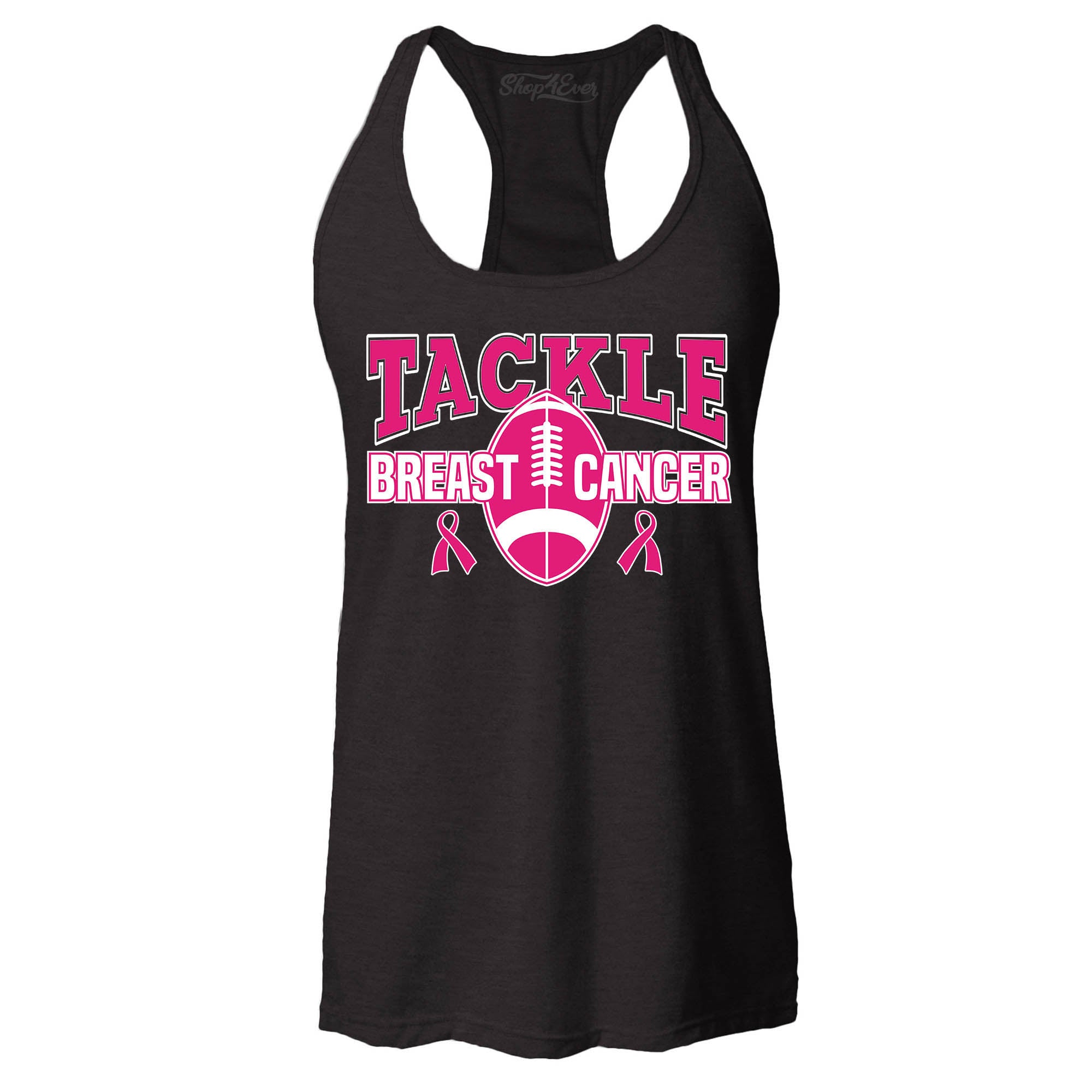 Tackle Breast Cancer Awareness Women's Racerback Tank Top Slim Fit