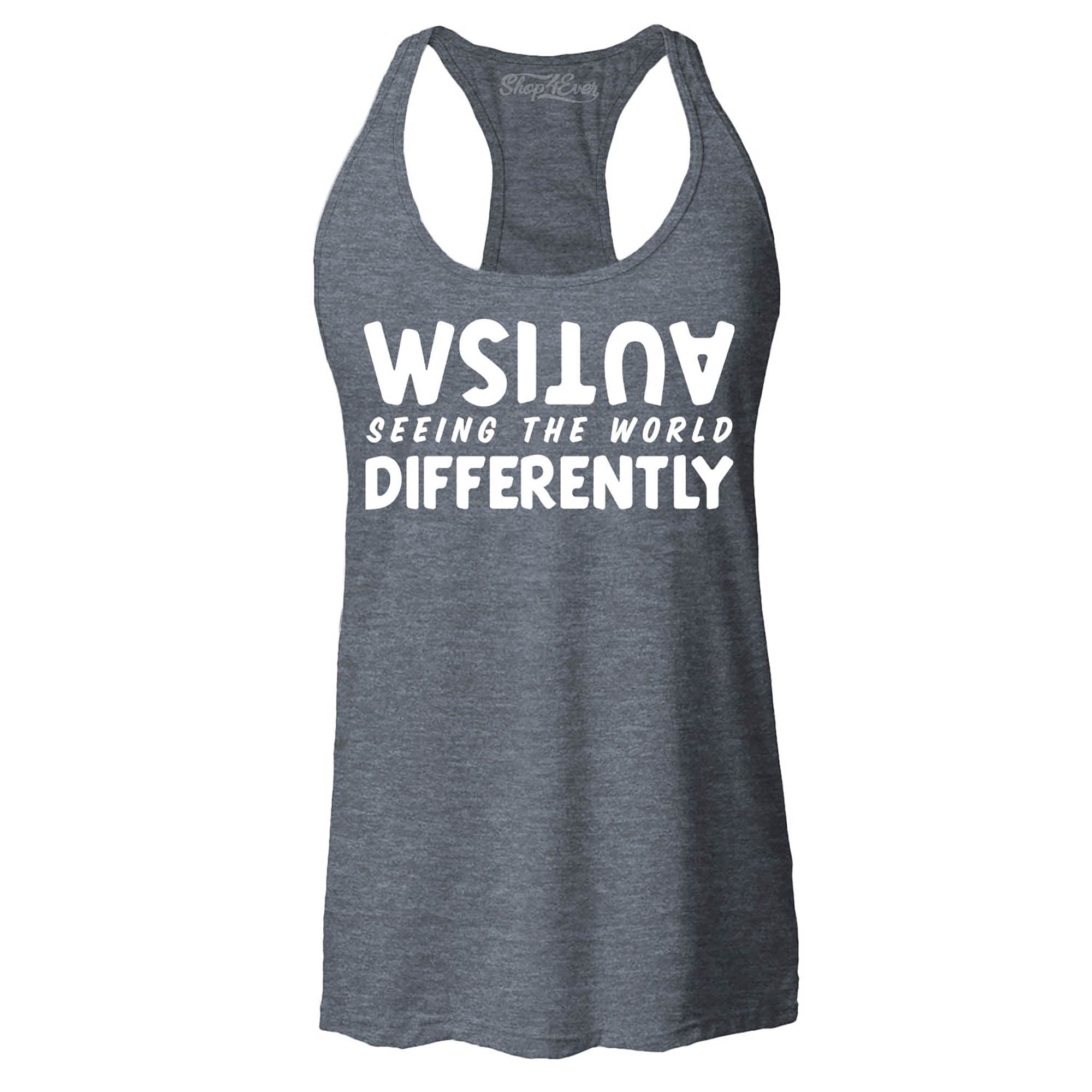 Autism Seeing The World Differently Women's Racerback Tank Top Slim Fit