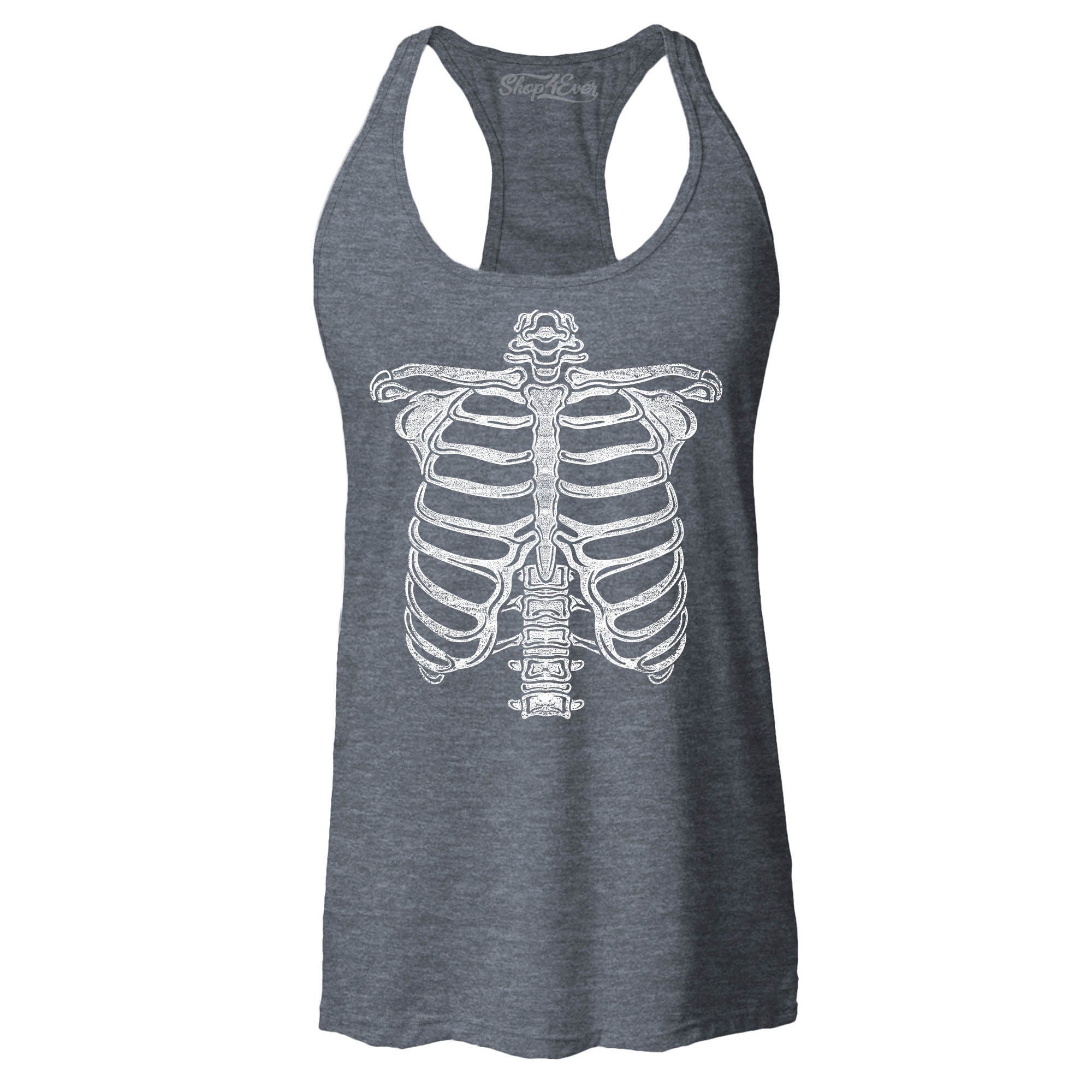 Skeleton Ribcage Women's Racerback Tank Top Slim Fit