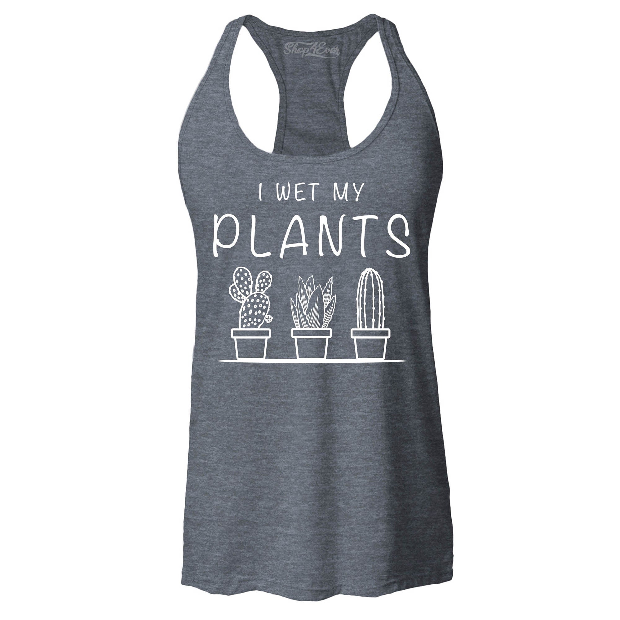 I Wet My Plants Women's Racerback Plant Lady Tank Top Slim Fit