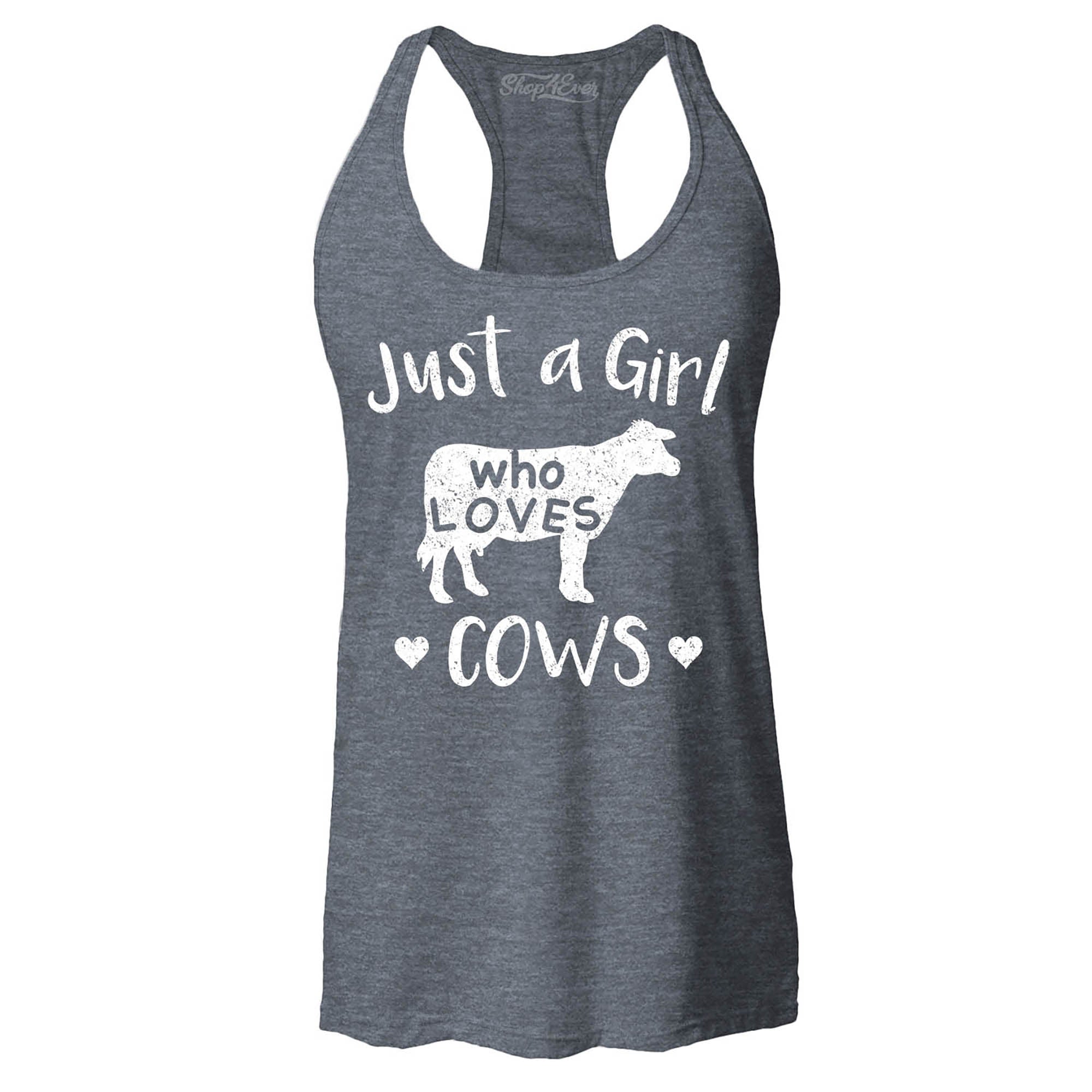 Just A Girl Who Loves Cows Women's Racerback Tank Top Slim Fit