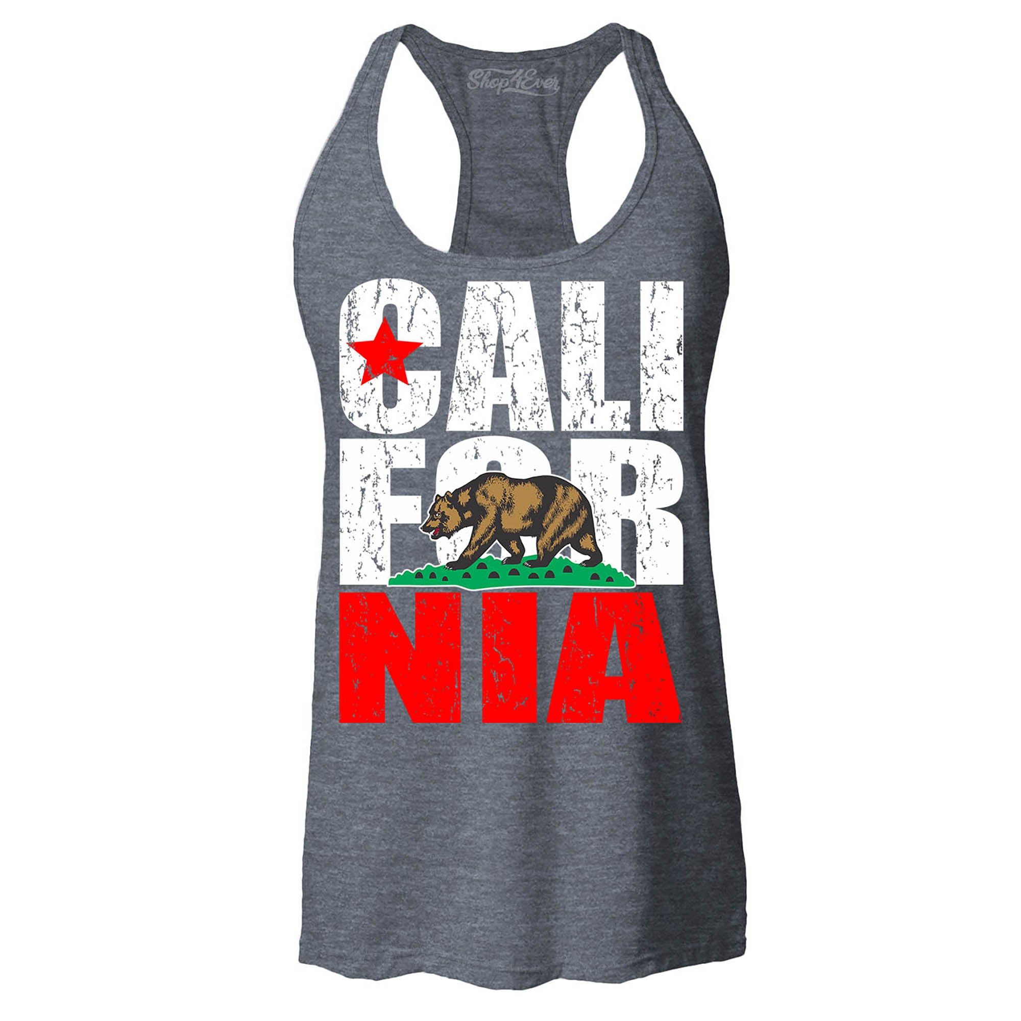 California State Flag Bear Women's Racerback Tank Top