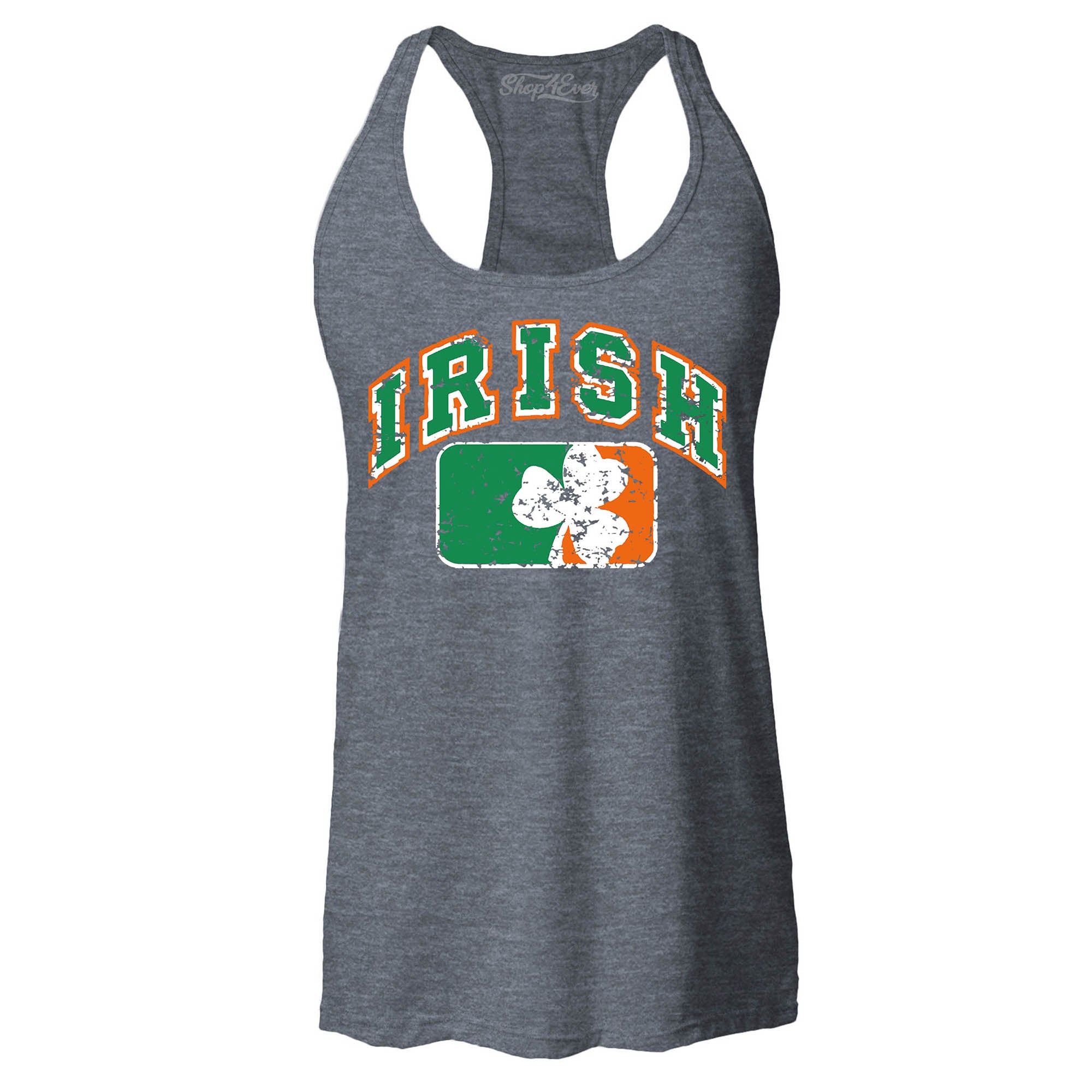 Vintage Irish Flag Shamrock Women's Racerback Tank Top St. Patrick's Day Tank Tops
