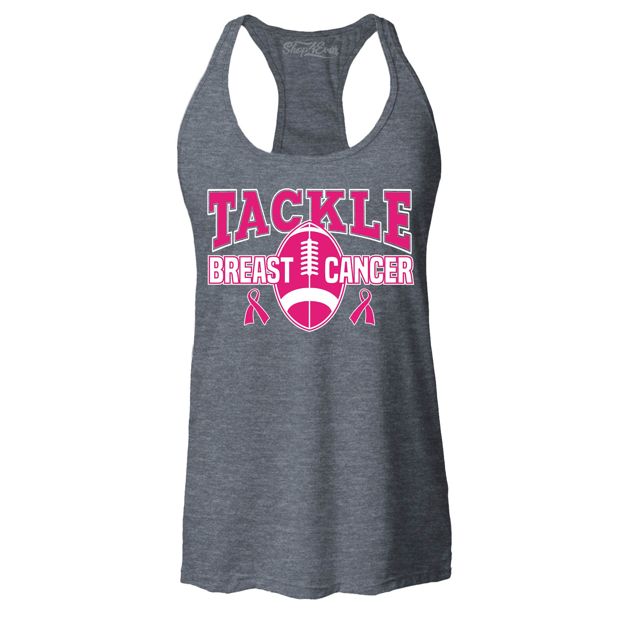 Tackle Breast Cancer Awareness Women's Racerback Tank Top Slim Fit