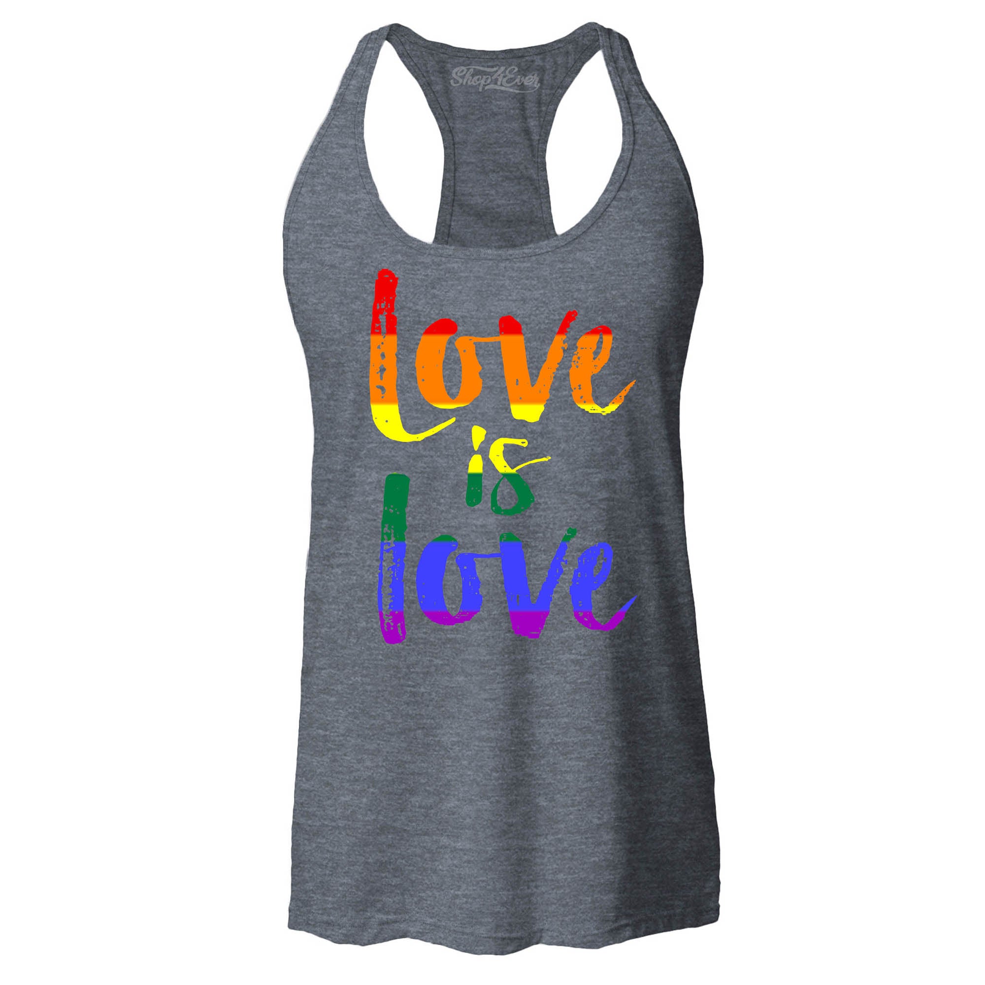 Love is Love Women's Racerback Gay Pride Tank Tops Slim FIT