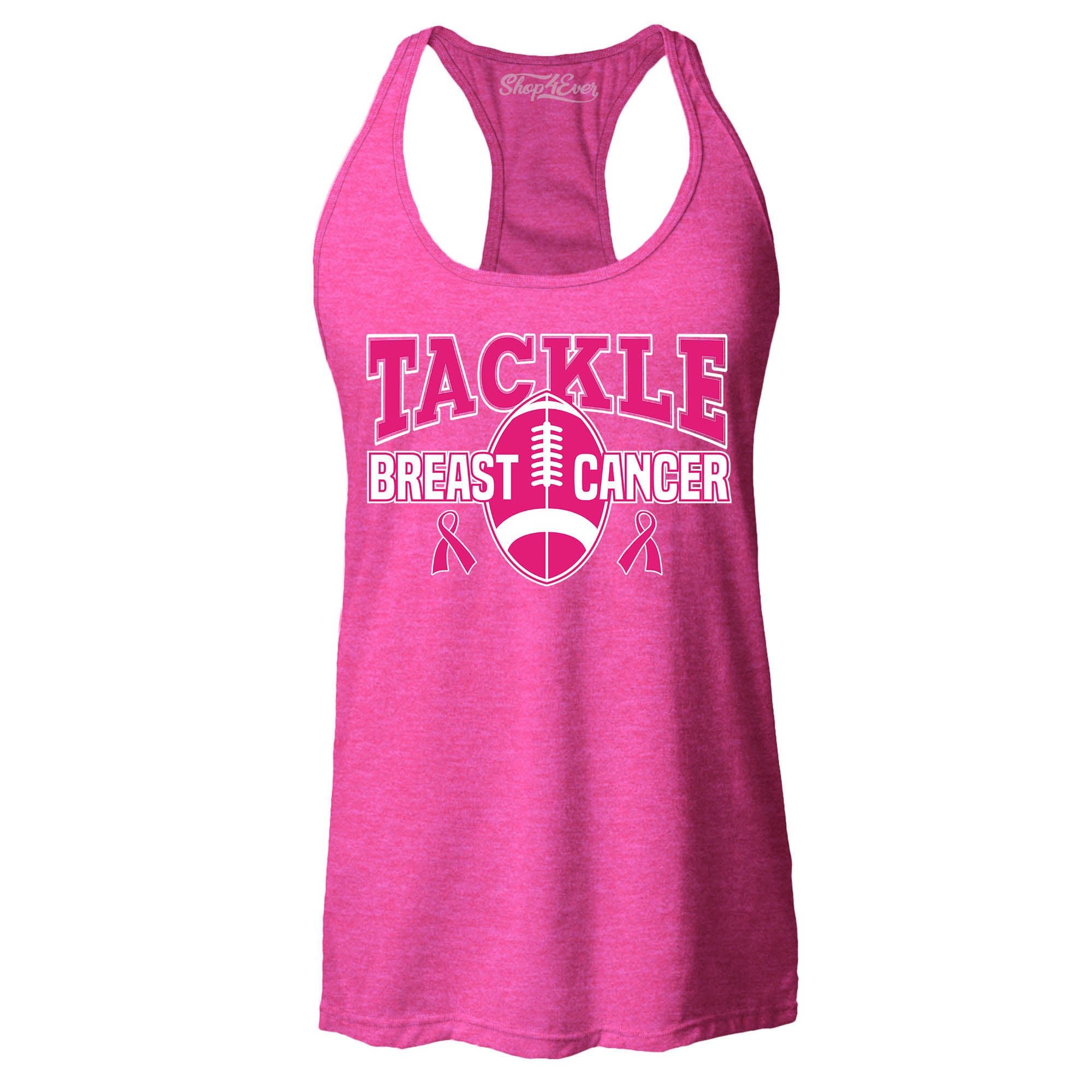 Tackle Breast Cancer Awareness Women's Racerback Tank Top Slim Fit