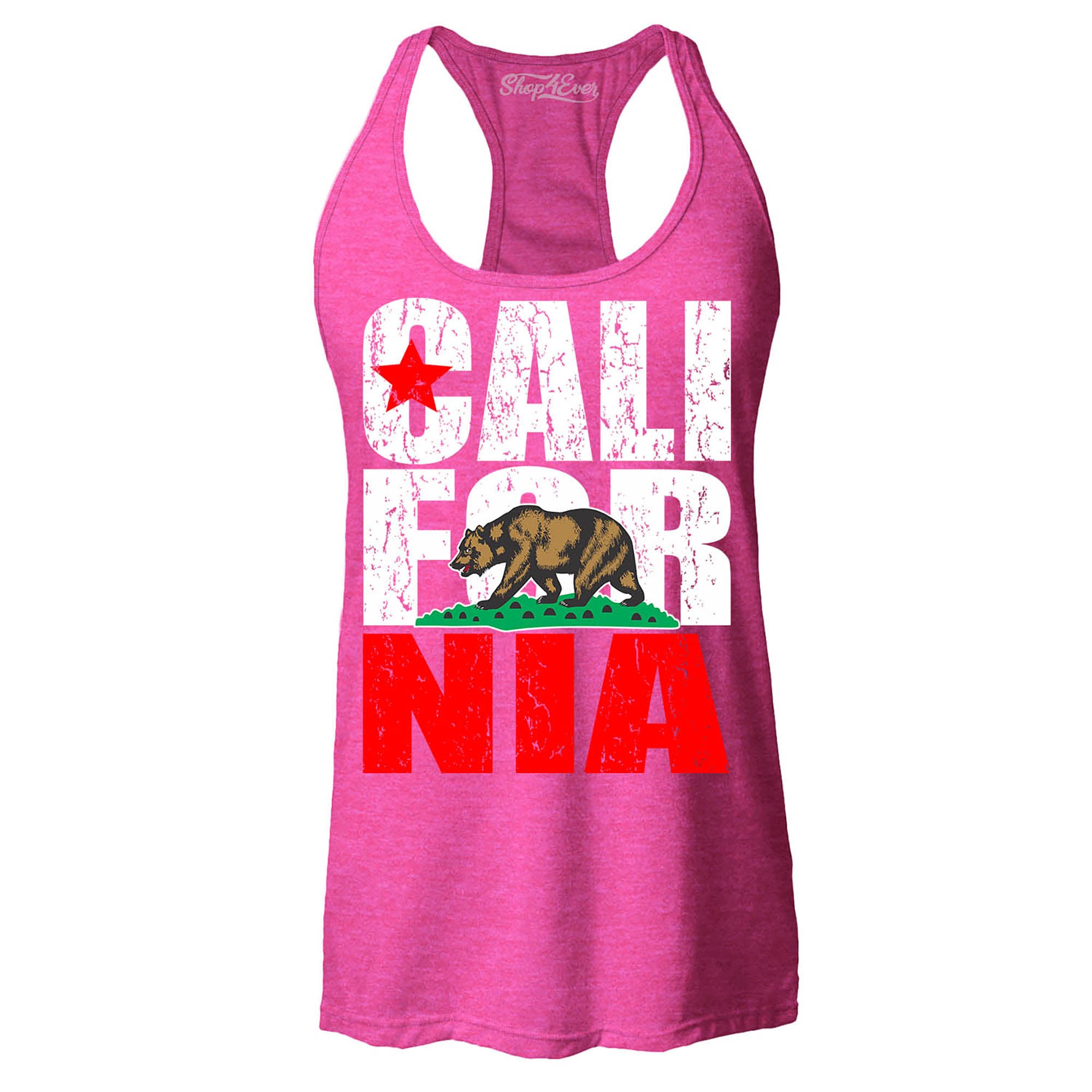 California State Flag Bear Women's Racerback Tank Top