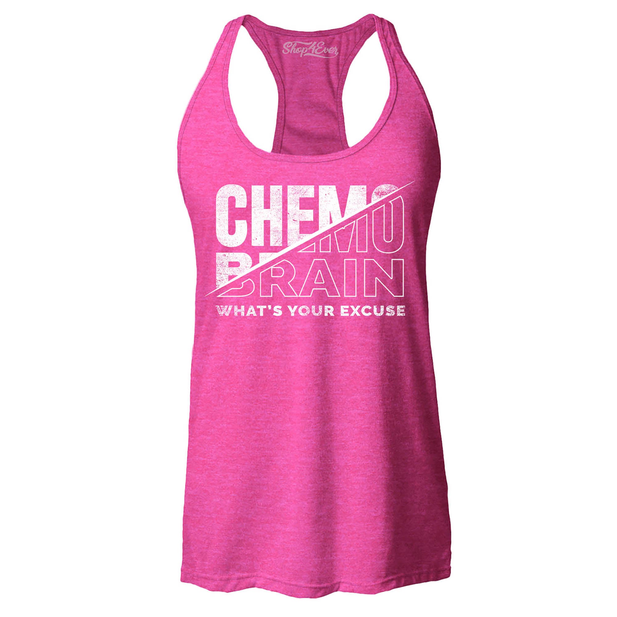 Chemo Brain What's Your Excuse? Funny Women's Racerback Tank Top Slim Fit