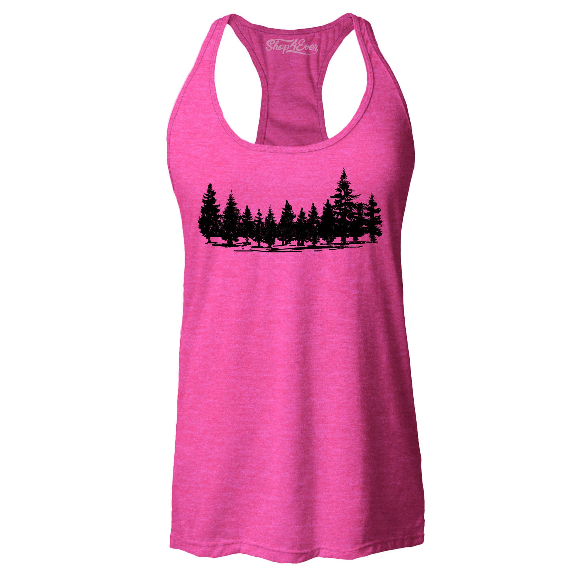 Forest Trees Nature Mountains Wildlife Women's Racerback Tank Top Slim Fit