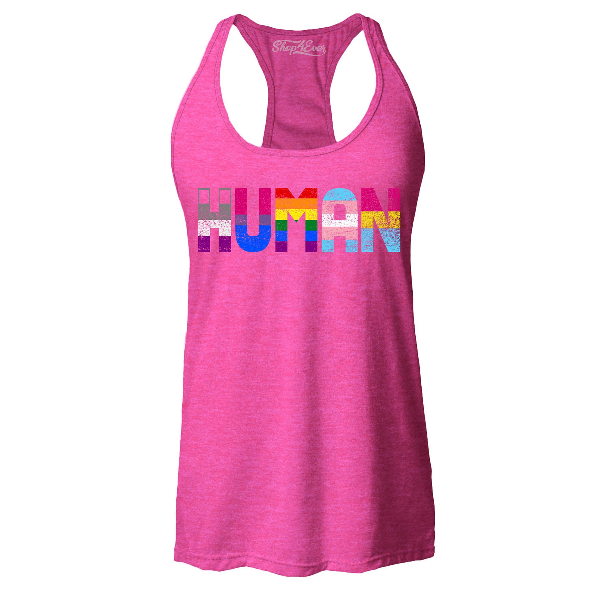 Human Pride Flags Women's Racerback Tank Top Slim Fit