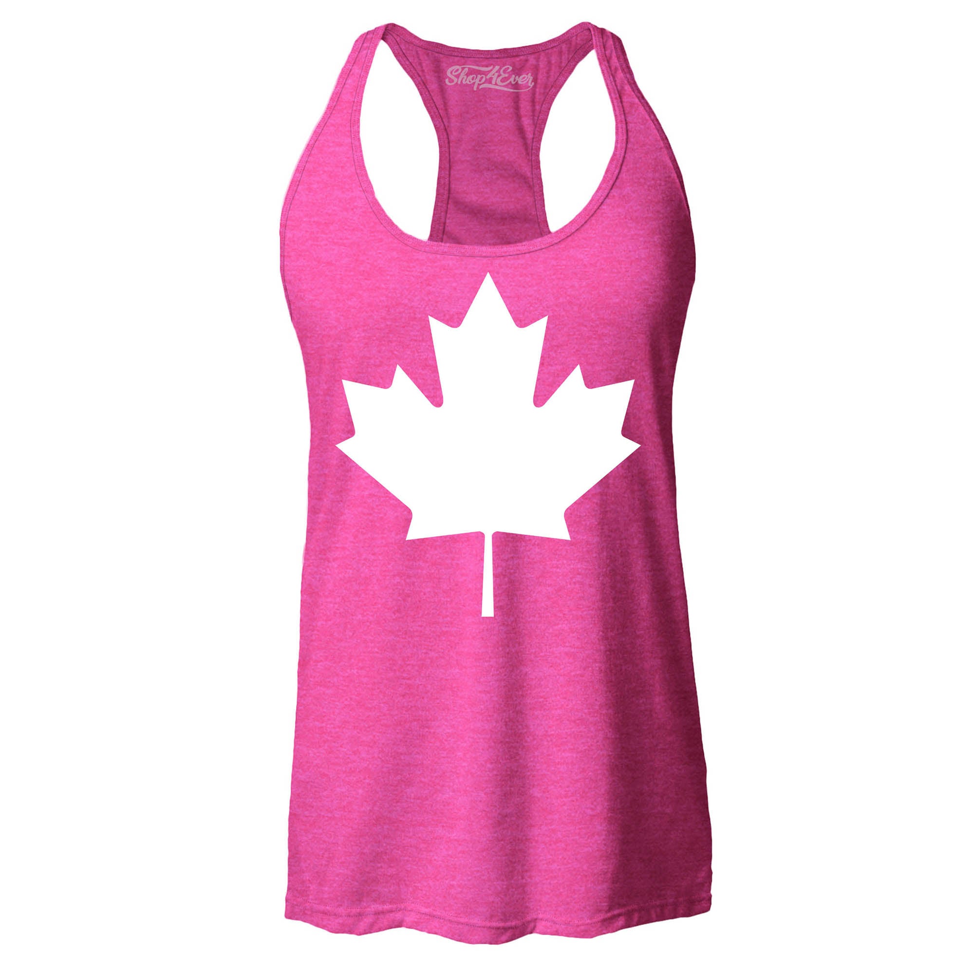 Canada White Maples Leaf Women's Racerback Tank Top Slim FIT