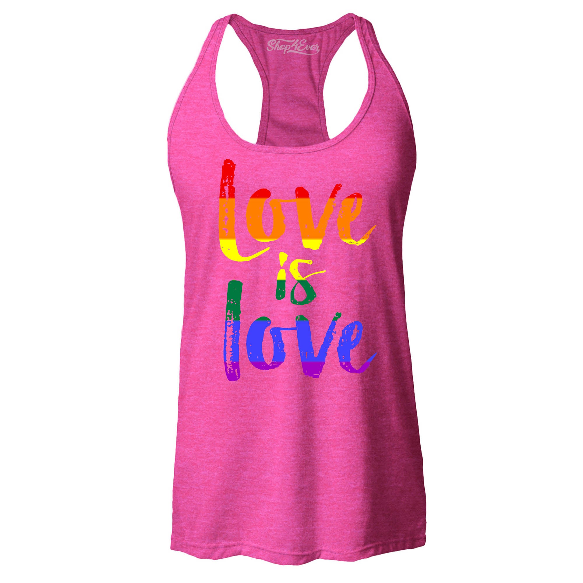 Love is Love Women's Racerback Gay Pride Tank Tops Slim FIT