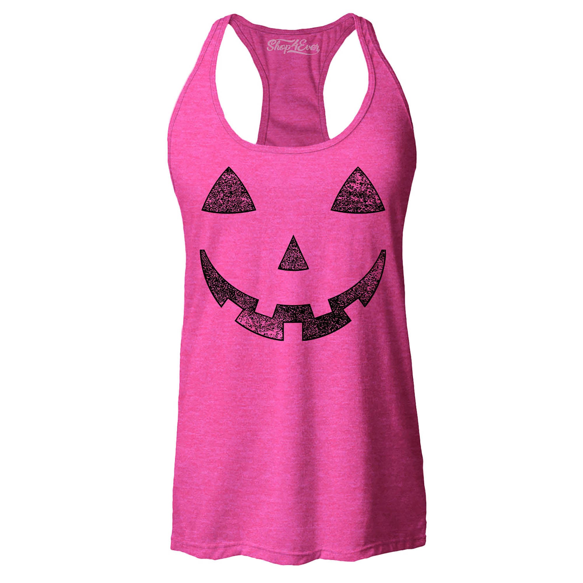 Jack O' Lantern Halloween Pumpkin Costume Women's Racerback Tank Top Slim Fit
