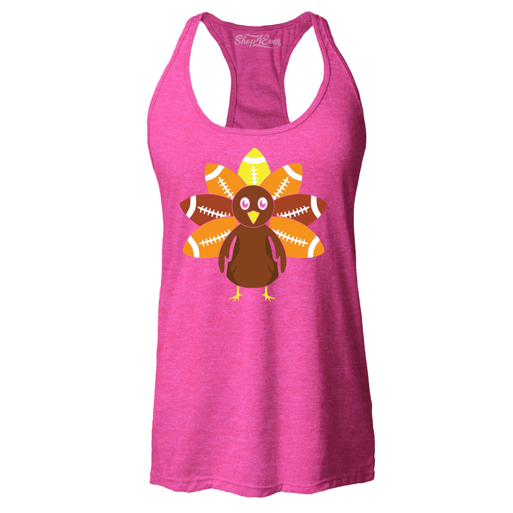 Football Turkey Thanksgiving Women's Racerback Tank Top Slim Fit