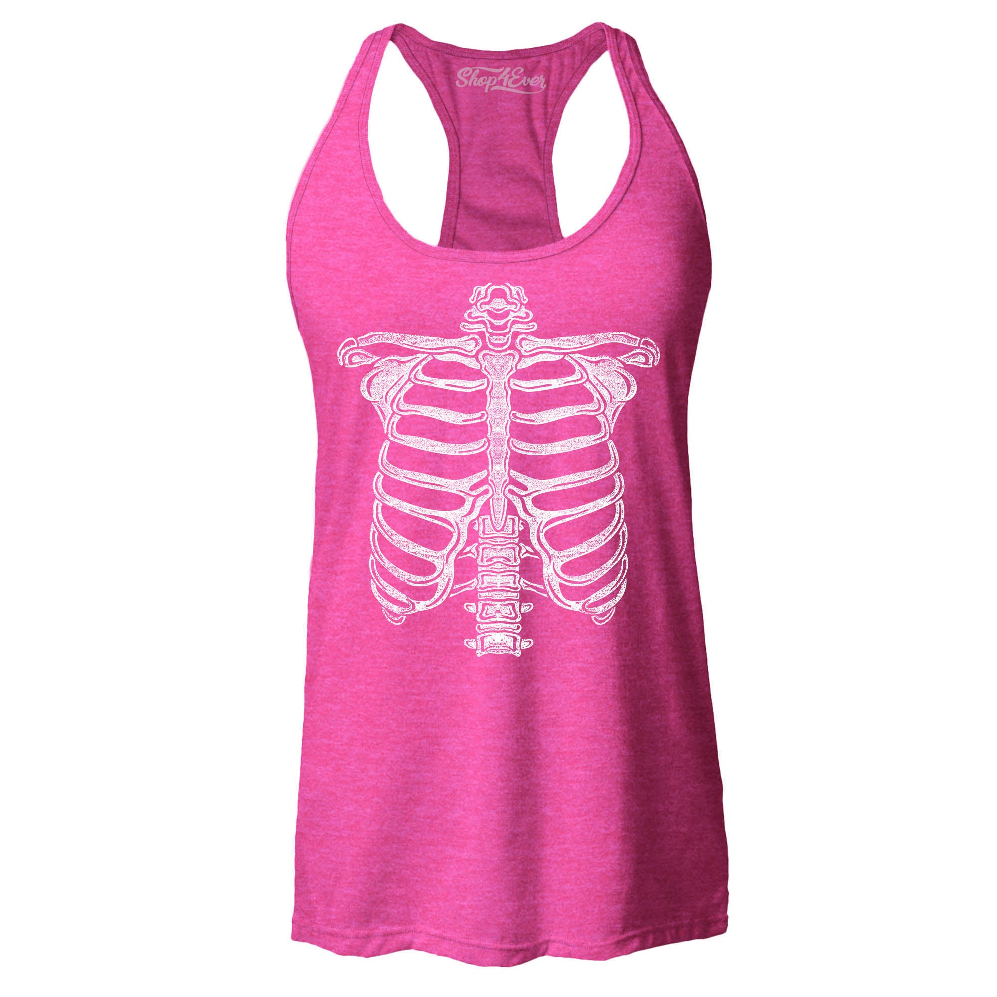 Skeleton Ribcage Women's Racerback Tank Top Slim Fit