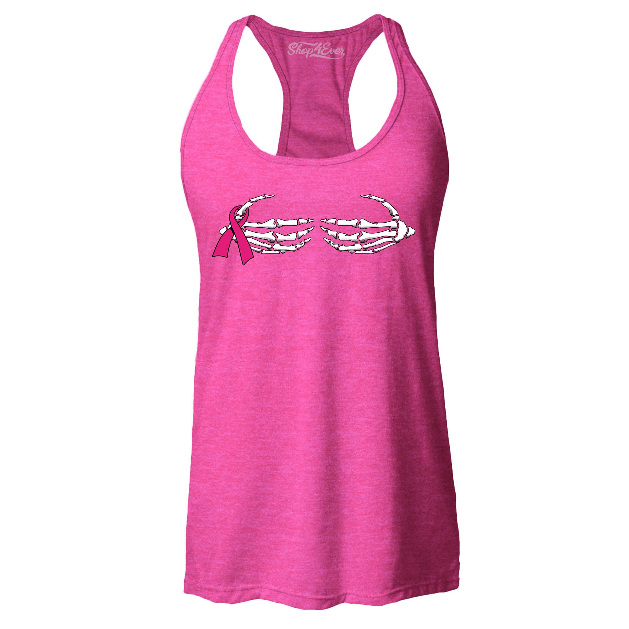 Skeleton Hands Women's Racerback Tank Top Breast Cancer Awareness Tank Tops Slim FIT