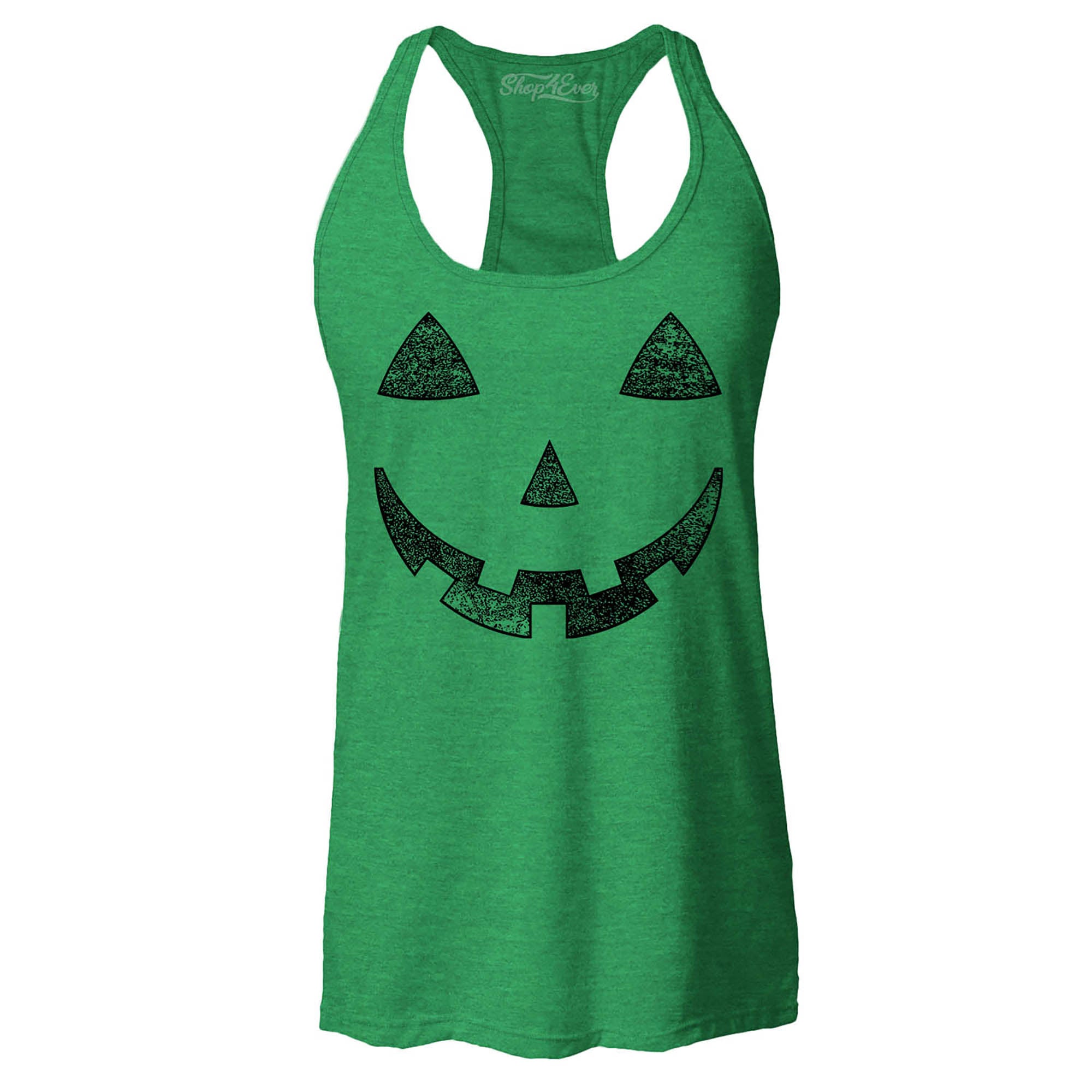 Jack O' Lantern Halloween Pumpkin Costume Women's Racerback Tank Top Slim Fit