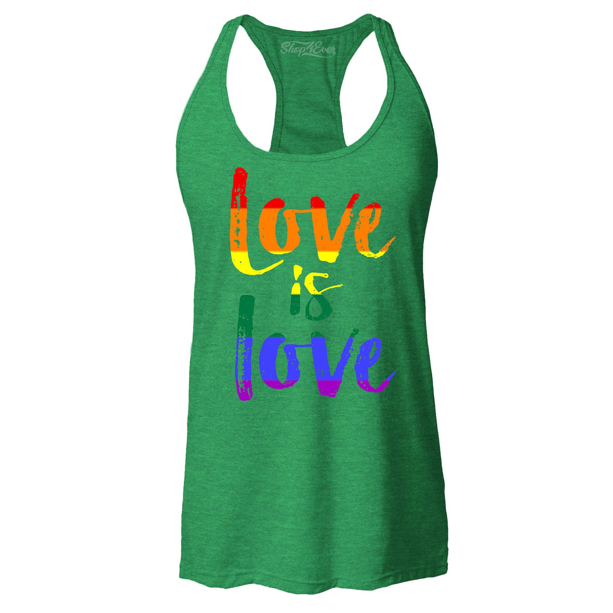 Love is Love Women's Racerback Gay Pride Tank Tops Slim FIT