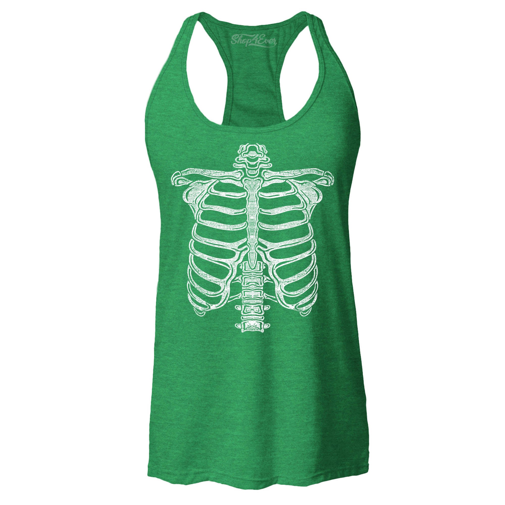Skeleton Ribcage Women's Racerback Tank Top Slim Fit