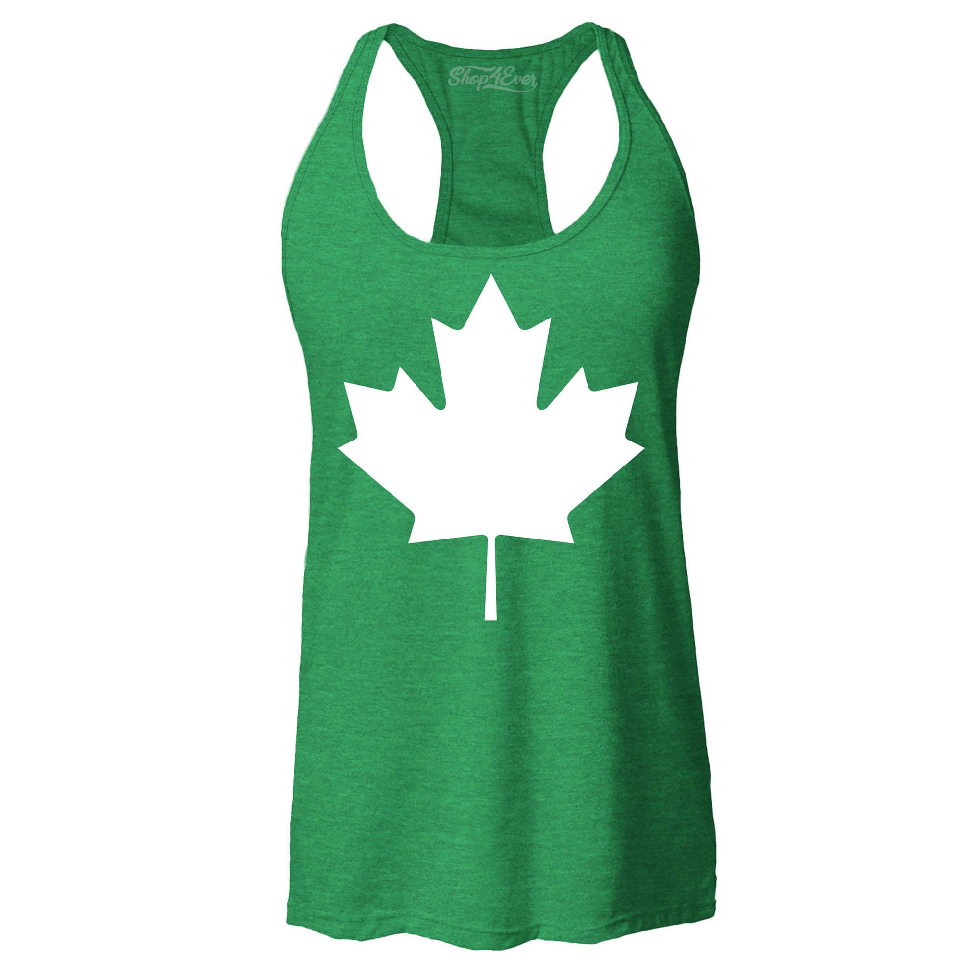 Canada White Maples Leaf Women's Racerback Tank Top Slim FIT