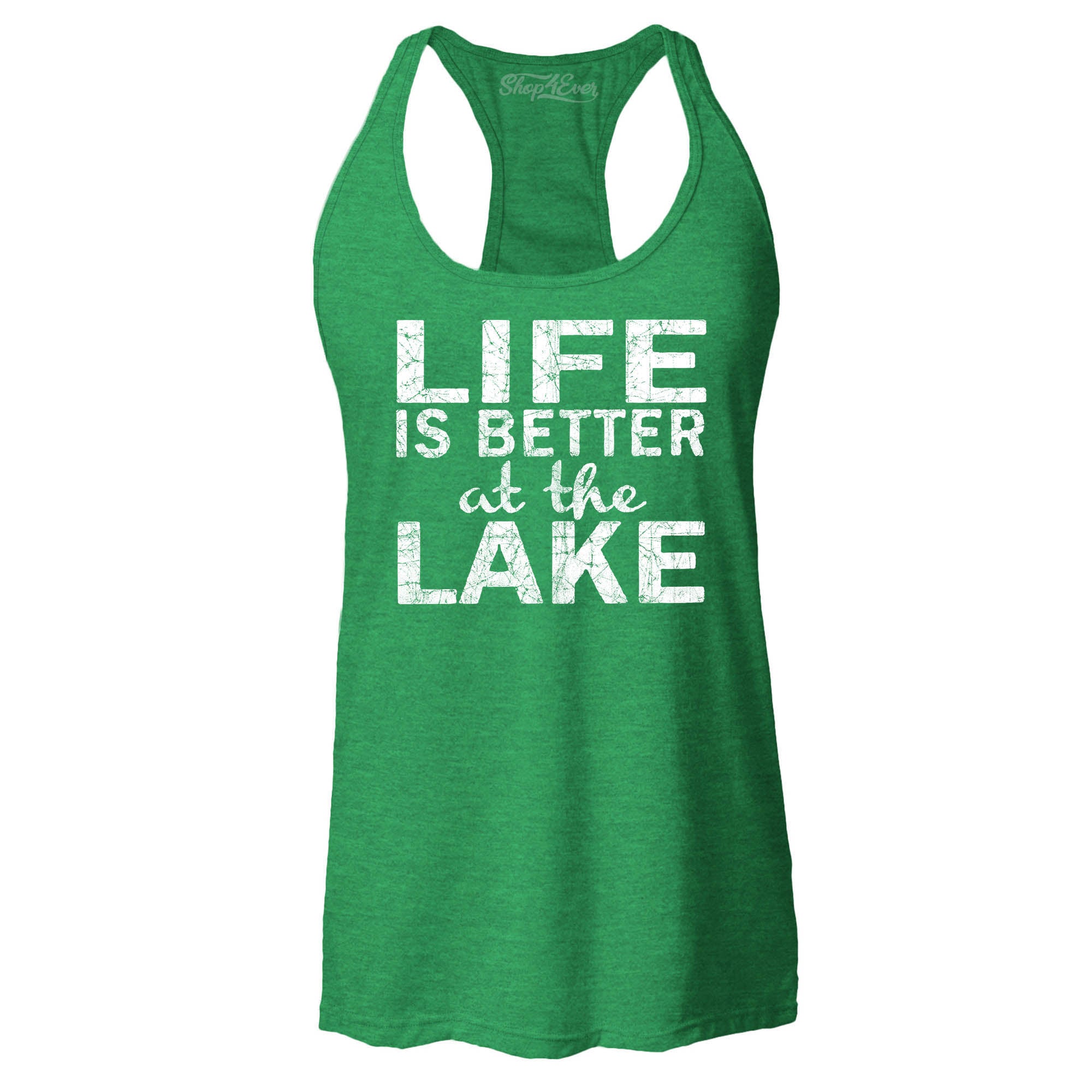 Life is Better at The Lake Women's Racerback Tank Top Slim Fit