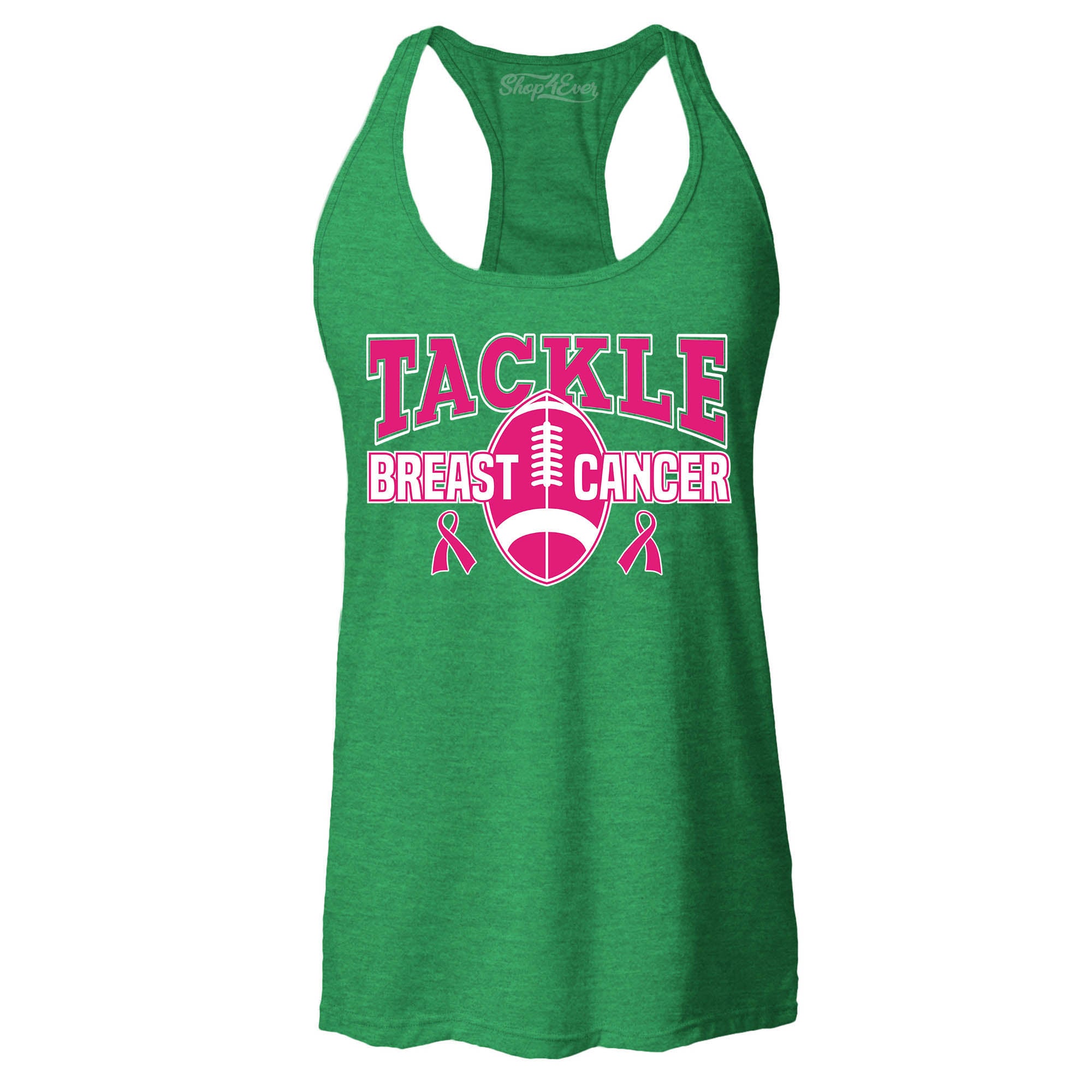 Tackle Breast Cancer Awareness Women's Racerback Tank Top Slim Fit