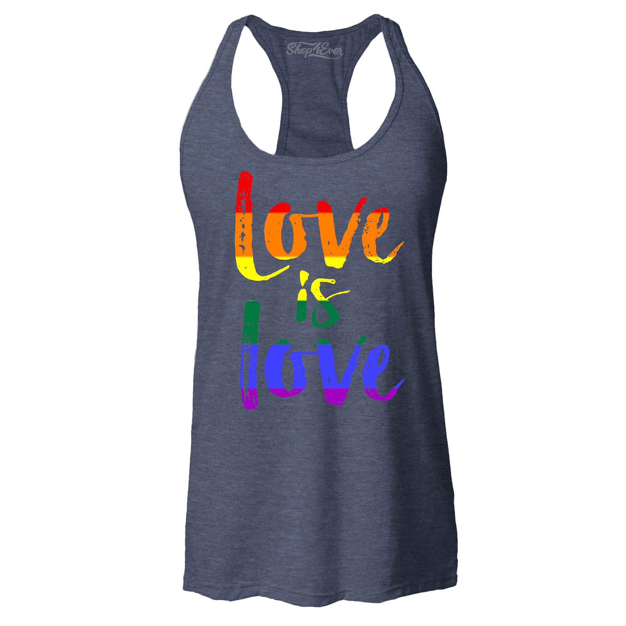 Love is Love Women's Racerback Gay Pride Tank Tops Slim FIT